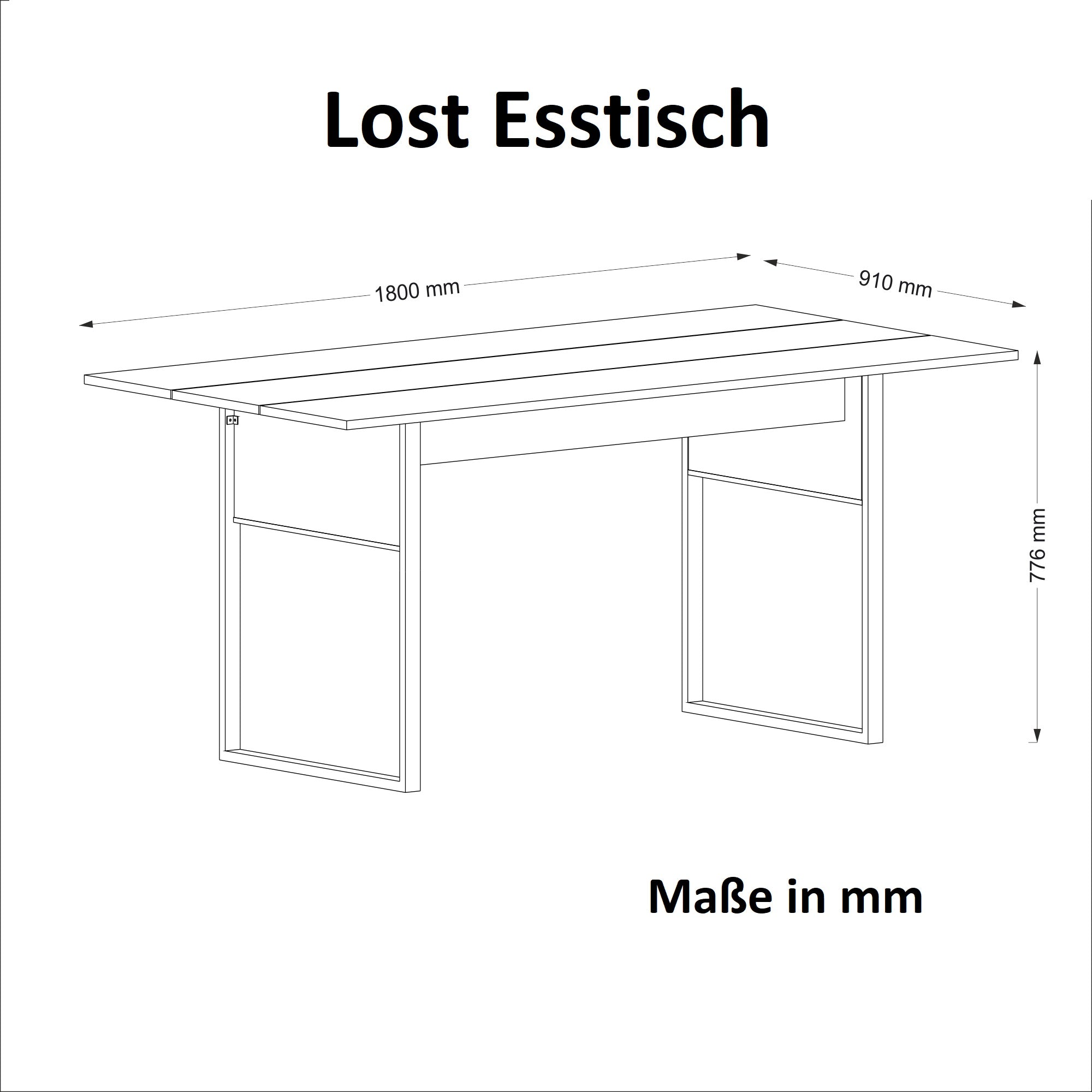 Esstisch Lost mit Metallfüße Walnuss