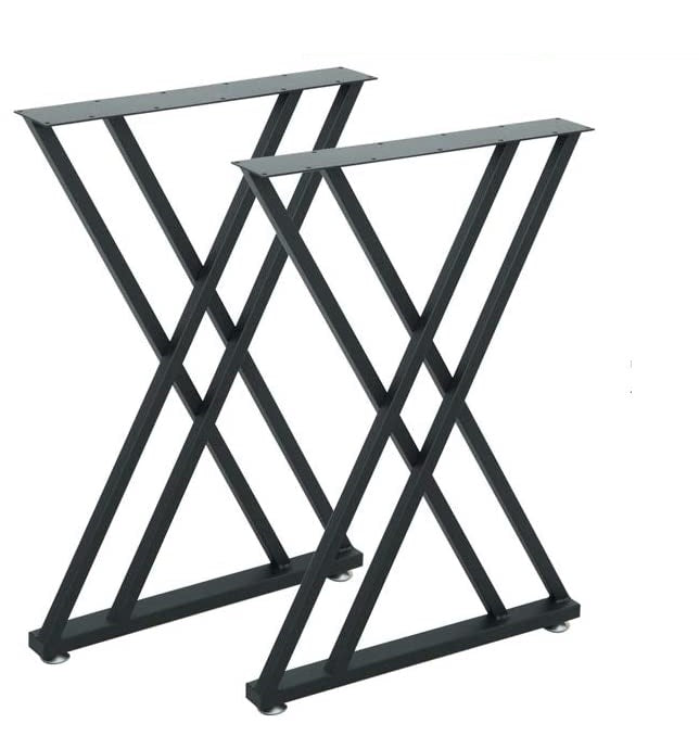 Tischgestell Metall Schwarz 2-er Set 55x72 cm
