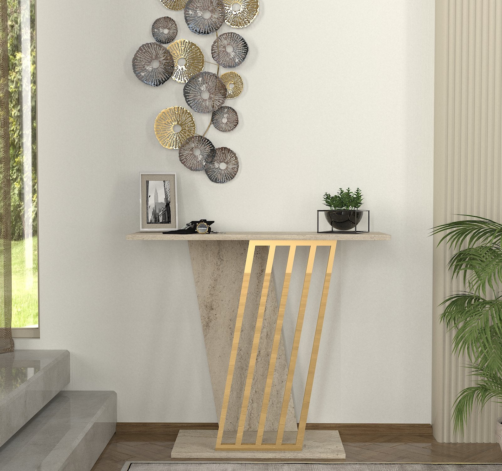 Konsolentisch Gravity Beige Granit Optik