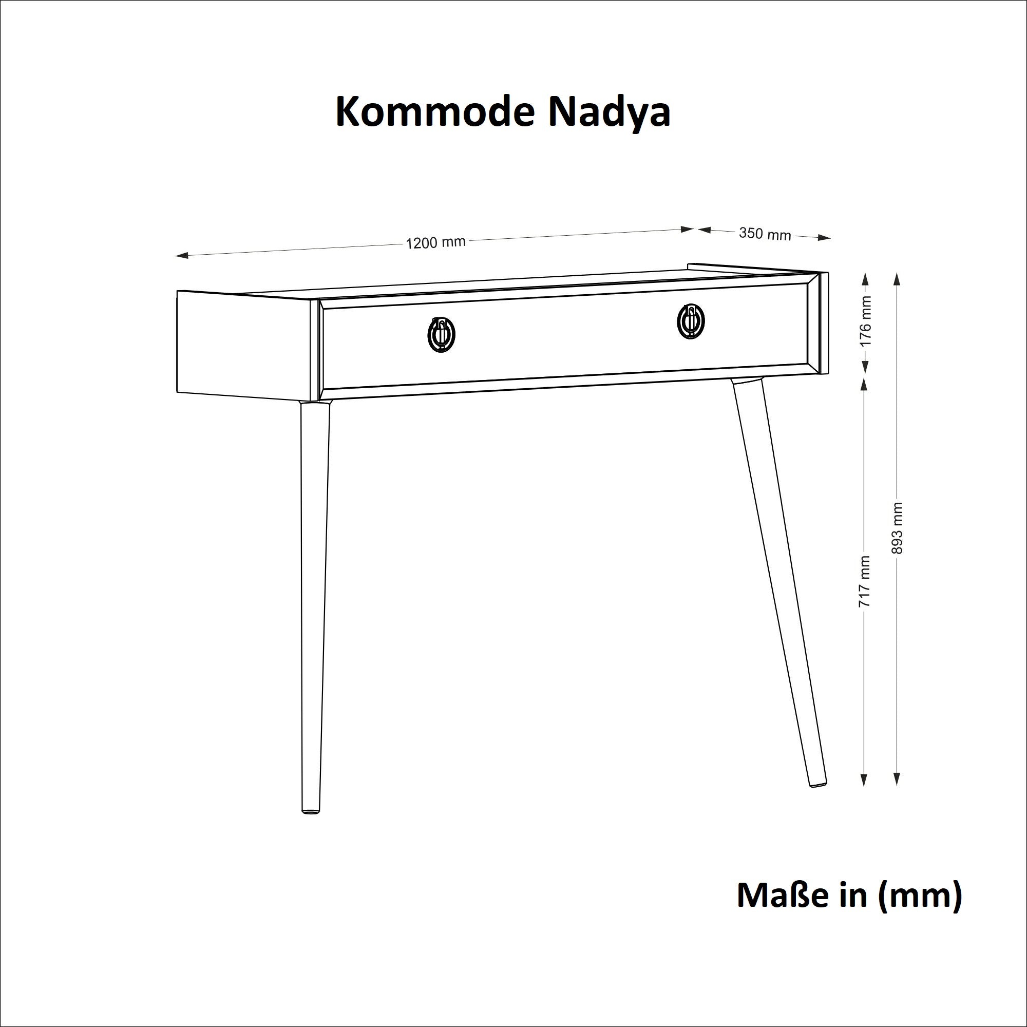 Konsolentisch Nadya Weiß Walnuss