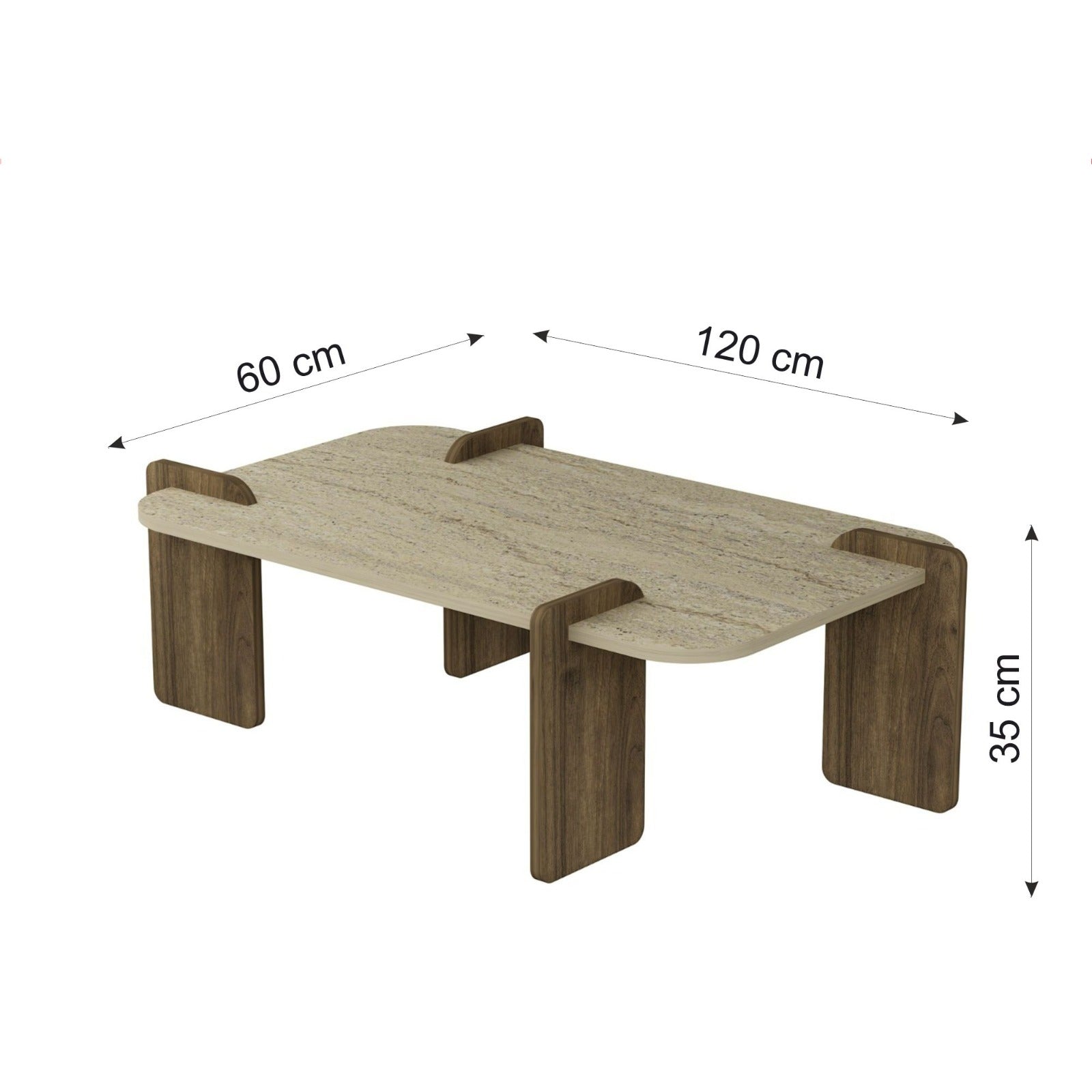 Couchtisch Twinkle Travertin Braun Granit Optik