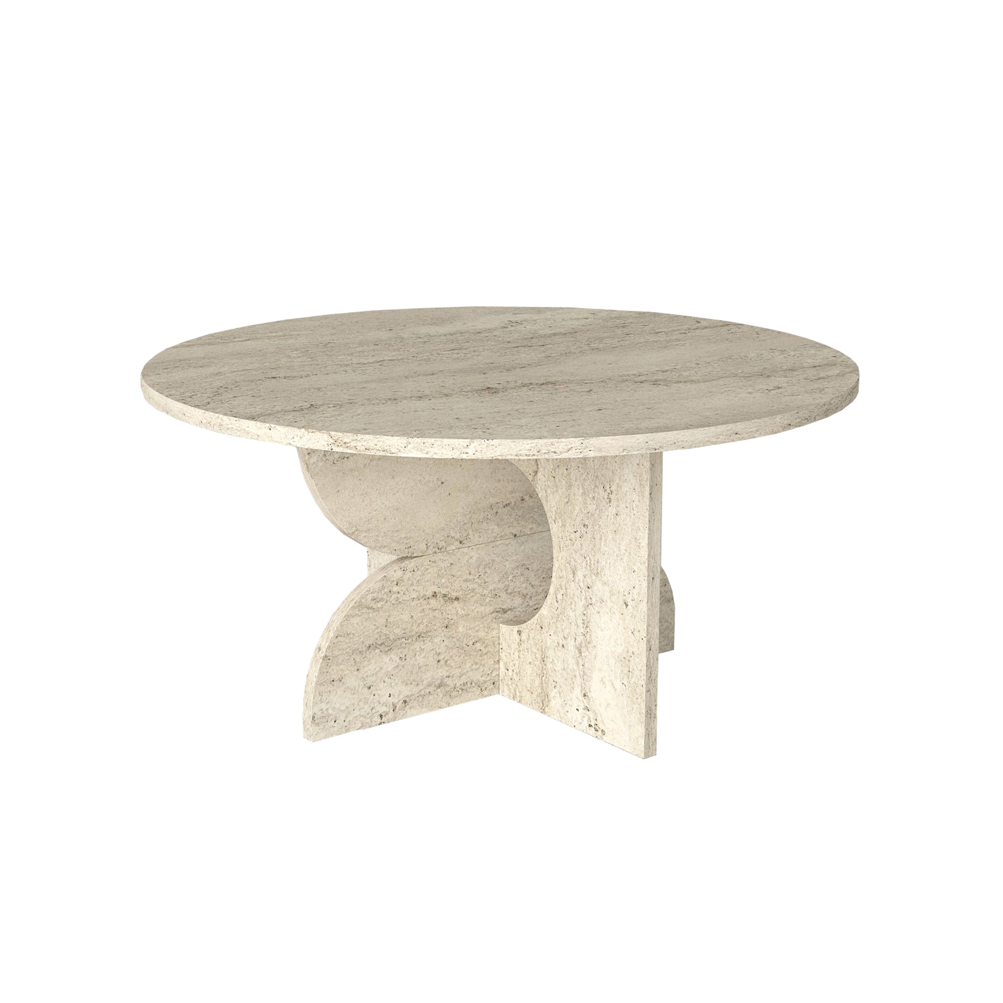 Couchtisch Enigma Beige Travertin Optik 75 cm Rund