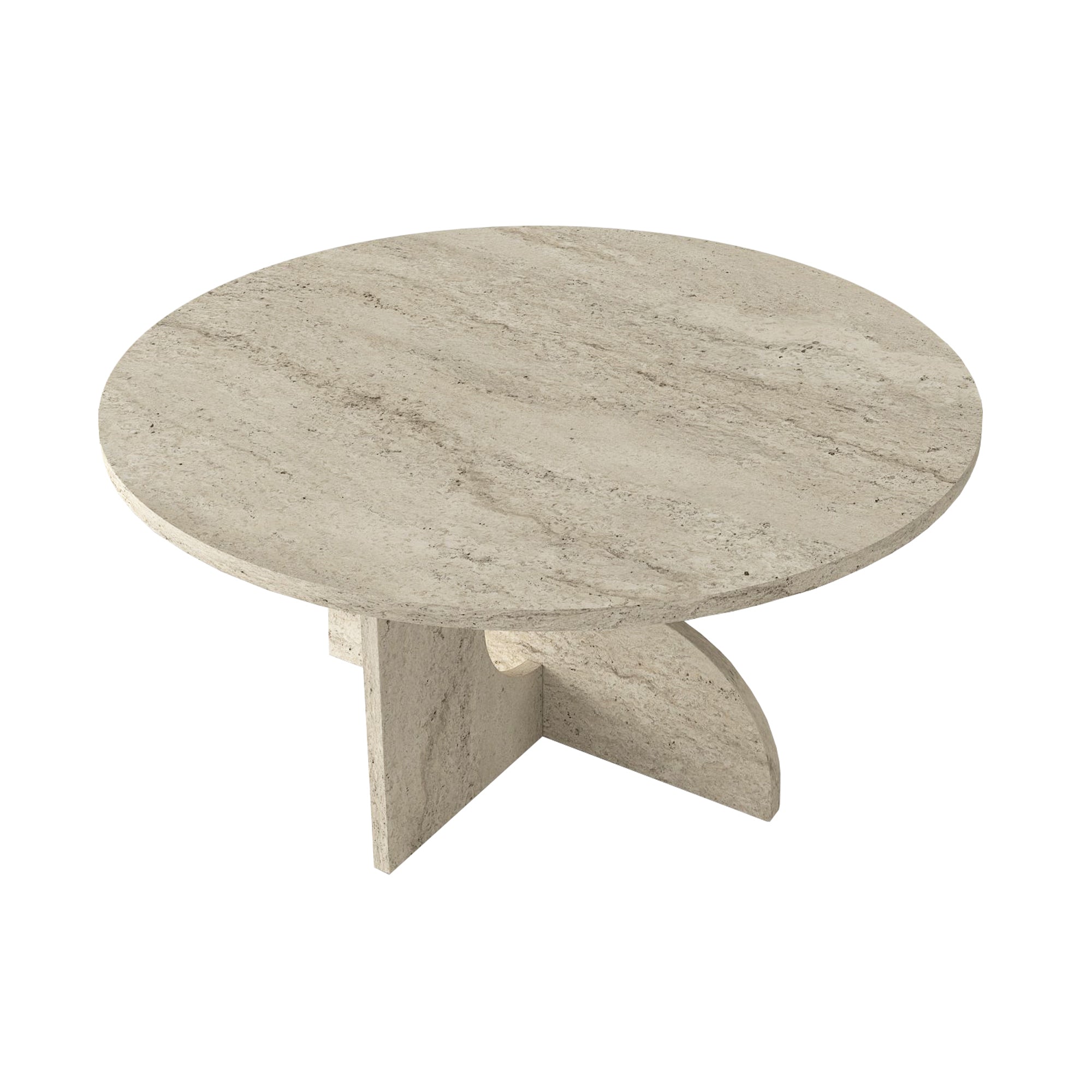 Couchtisch Enigma Beige Travertin Optik 75 cm Rund