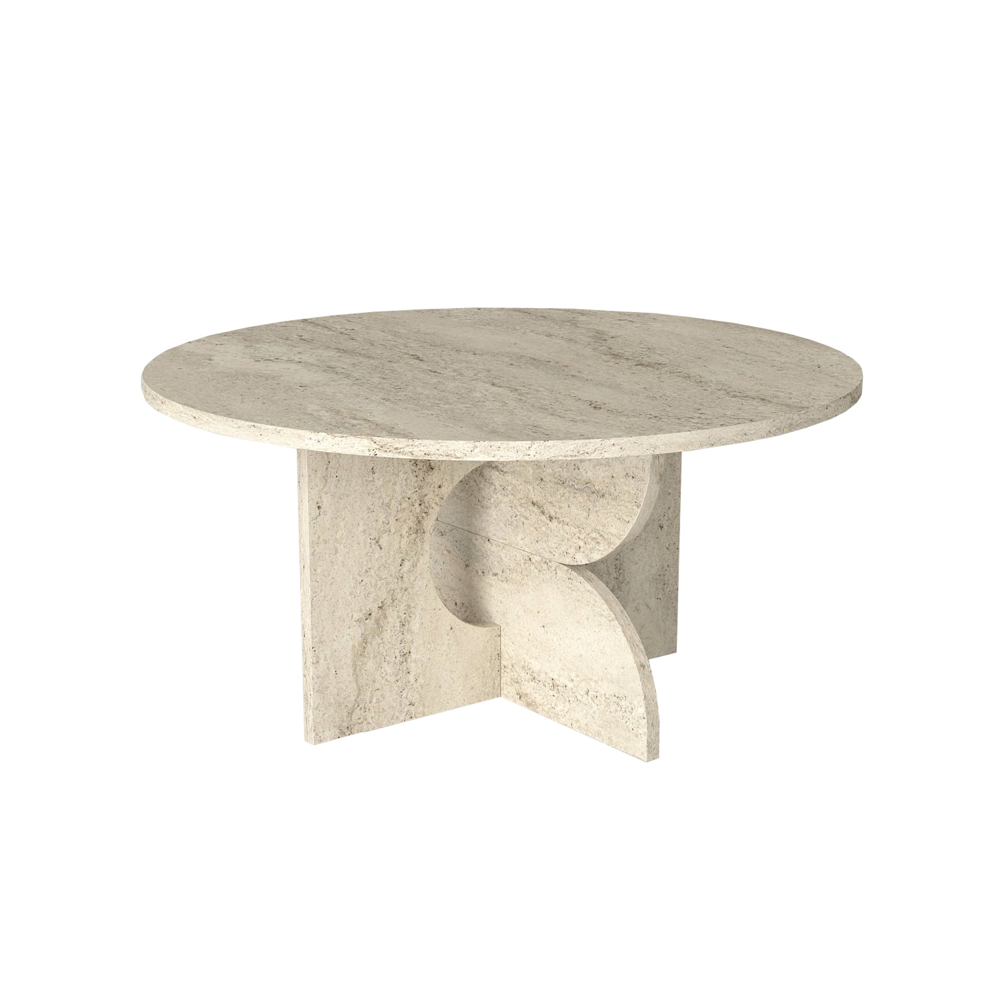 Couchtisch Enigma Beige Travertin Optik 75 cm Rund