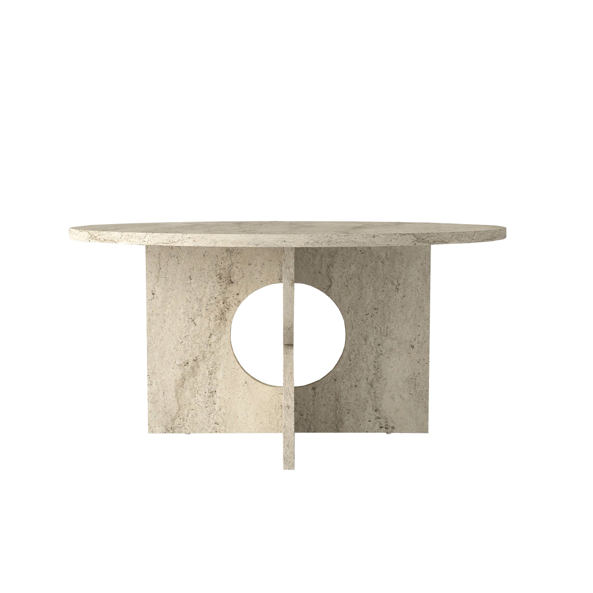 Couchtisch Enigma Beige Travertin Optik 75 cm Rund