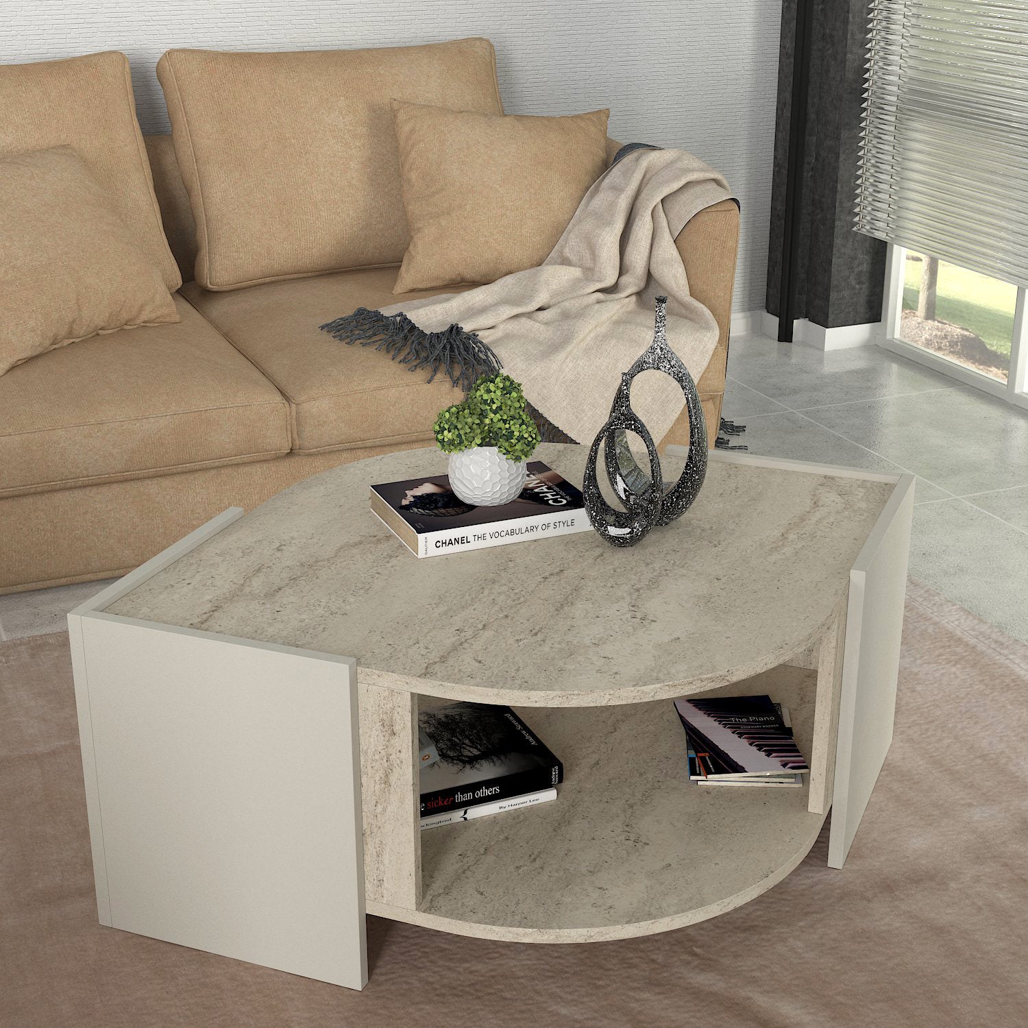 Couchtisch Marbel Beige Granit Optik