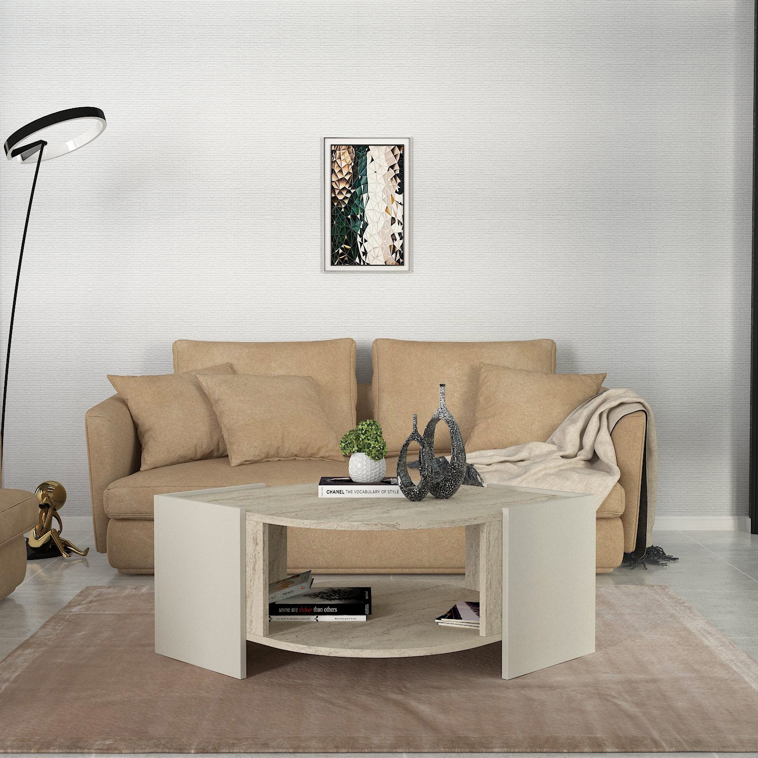 Couchtisch Marbel Beige Granit Optik