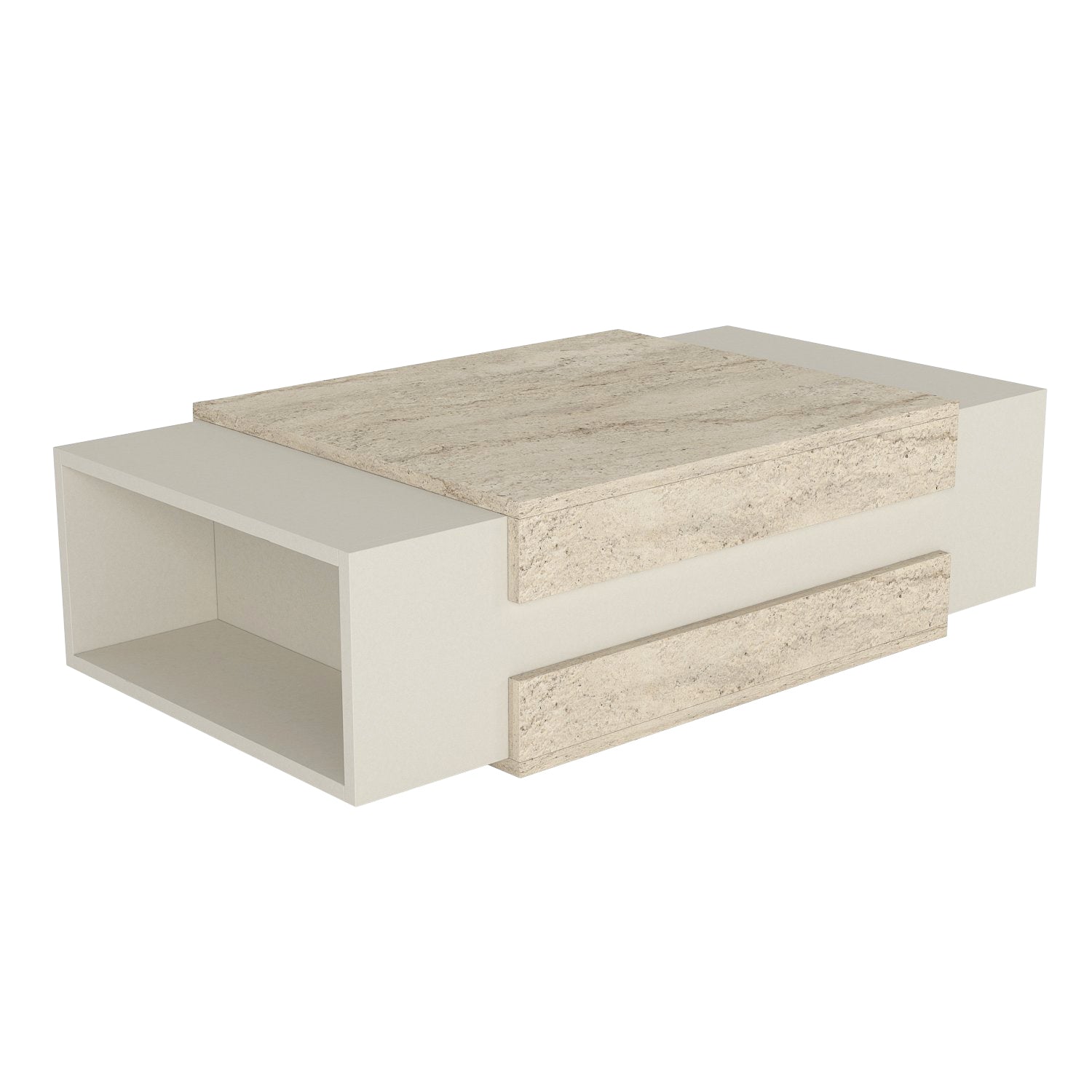 Couchtisch Nora Beige Grau Granit Optik