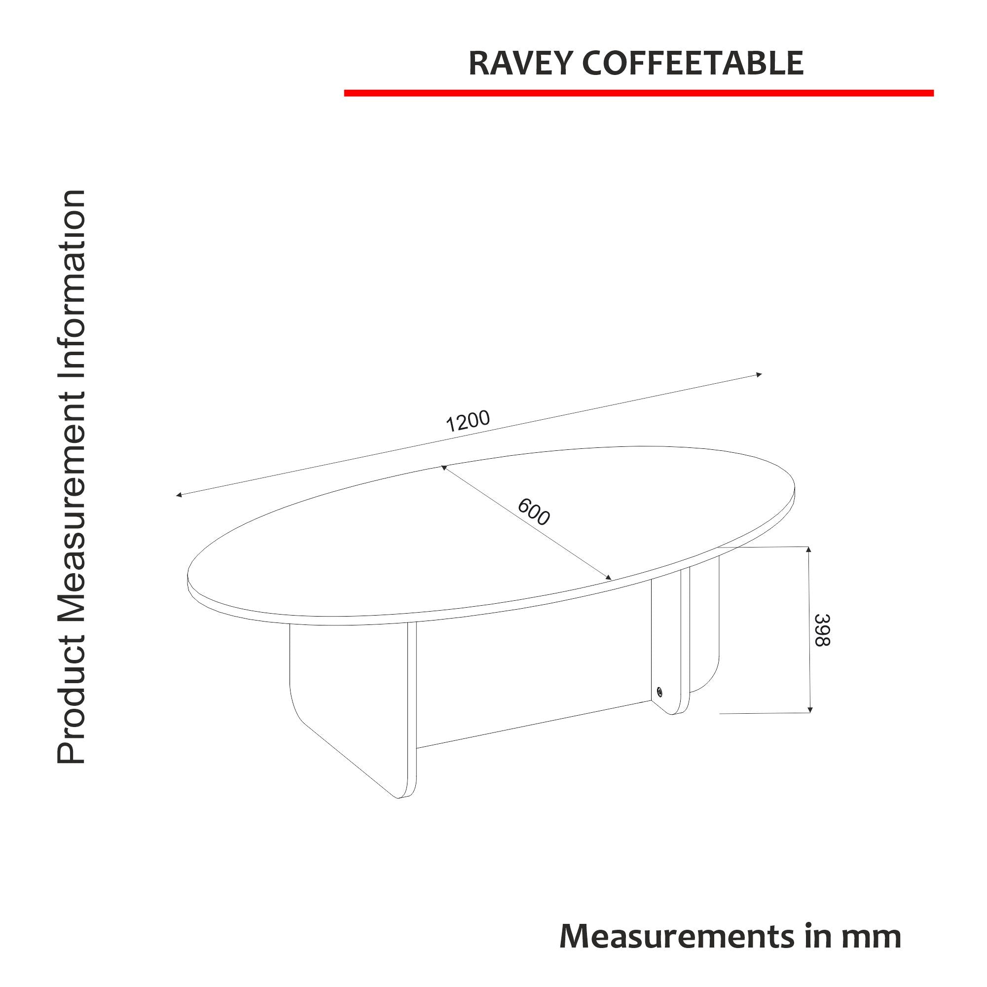 Couchtisch Luminous Schwarz Holzoptik 120x60 cm