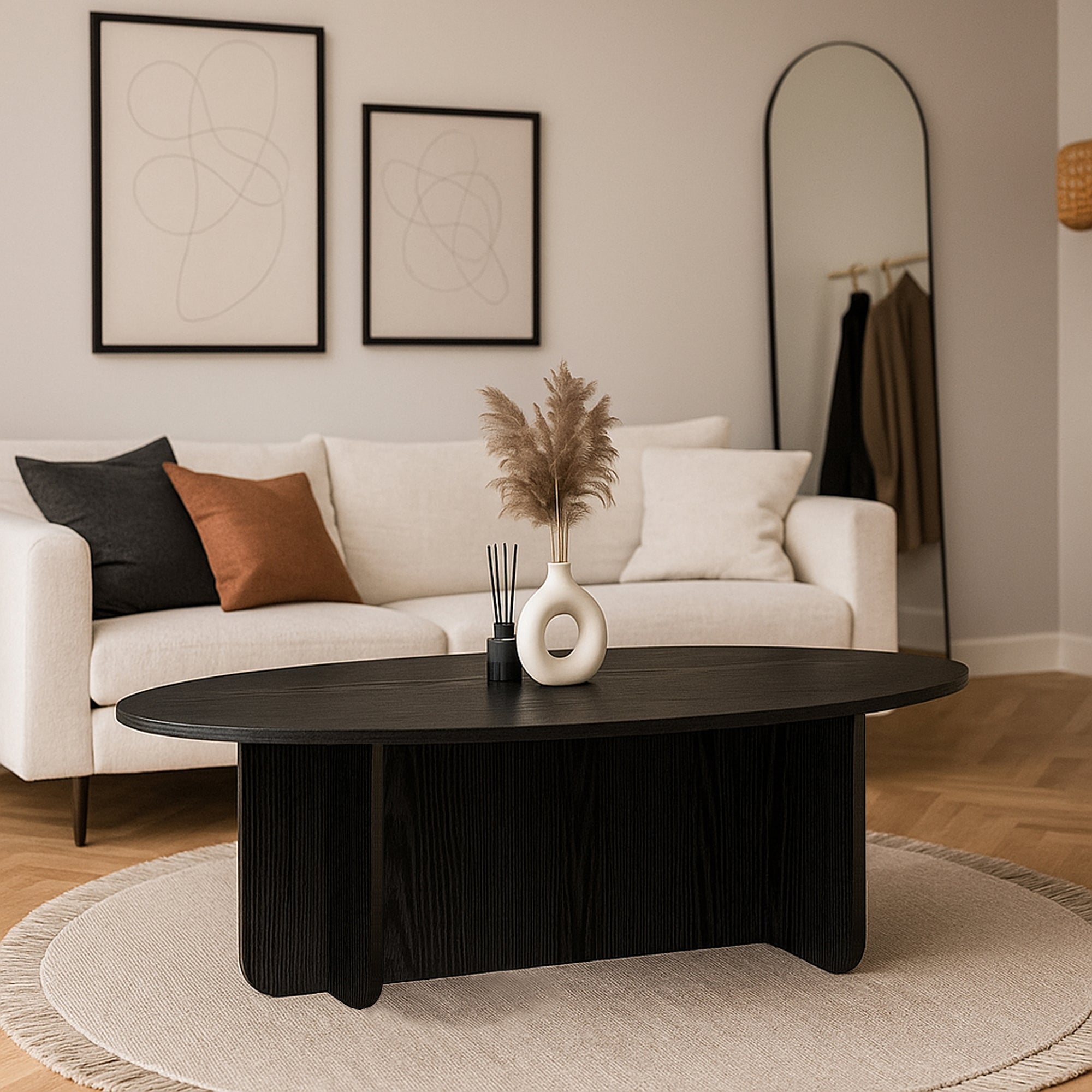 Couchtisch Luminous Schwarz Holzoptik 120x60 cm