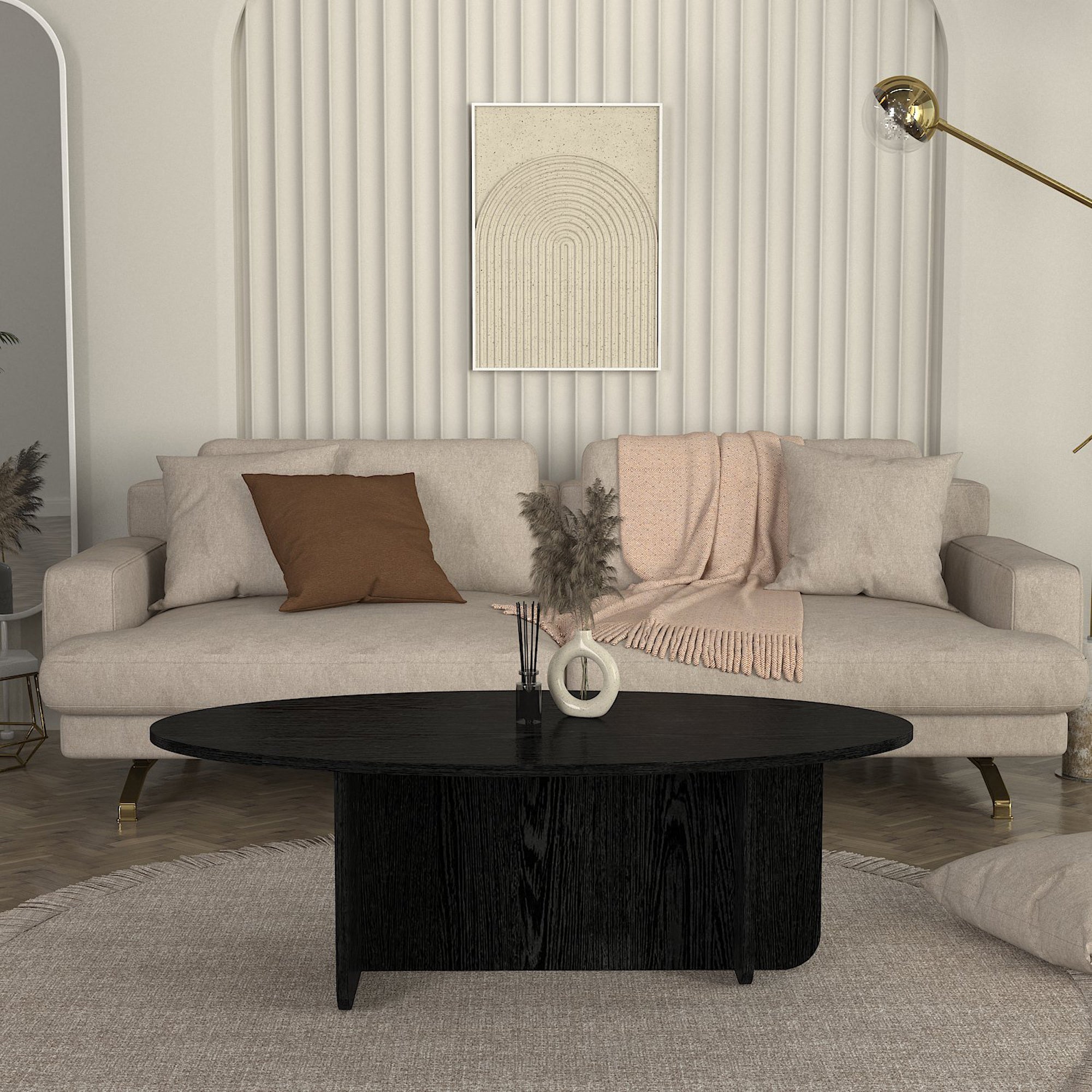 Couchtisch Luminous Schwarz Holzoptik 120x60 cm