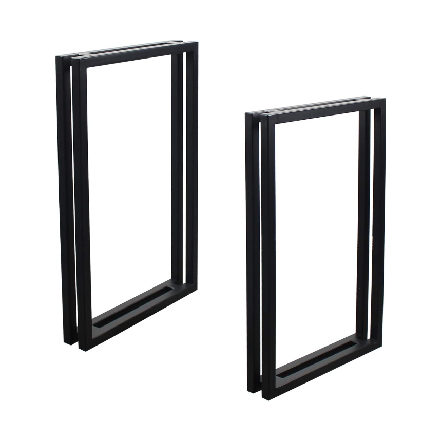 Tischgestell Stahl Schwarz 2 Stück Set 55x72 cm