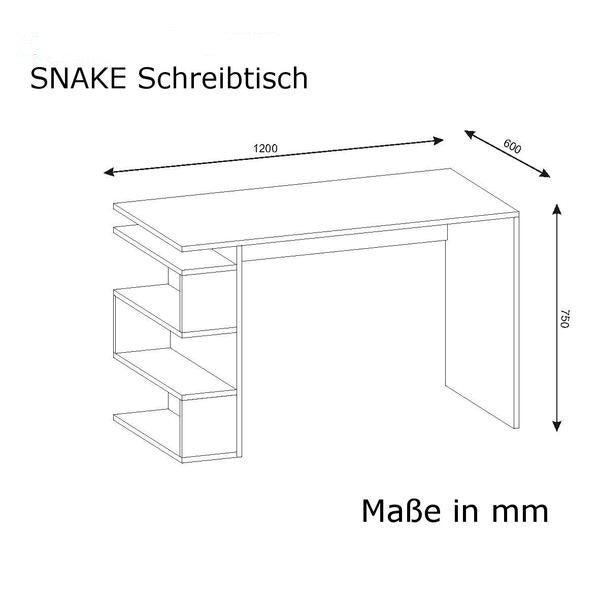 Schreibtisch Snake Weiss Walnuss