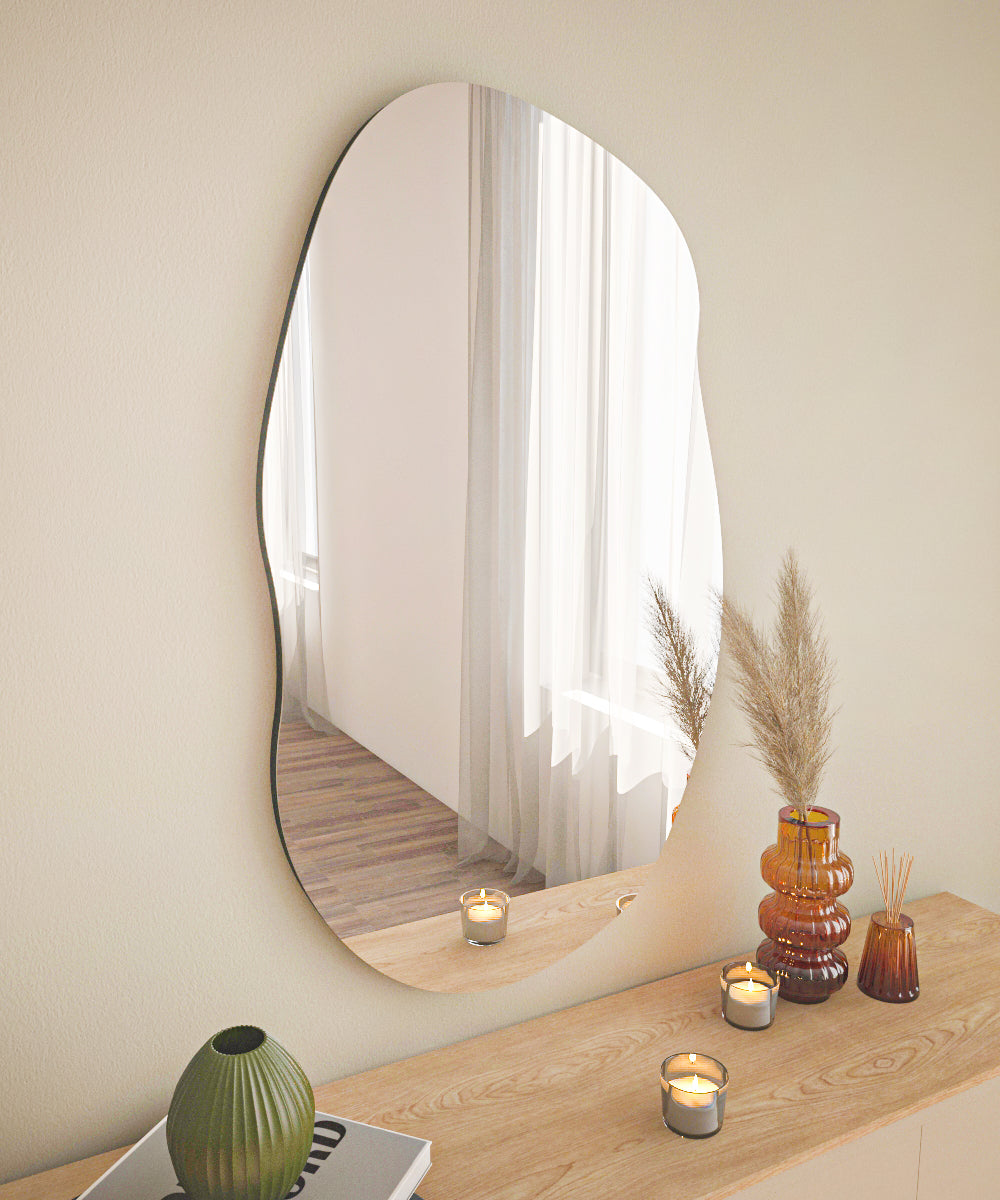 Asymmetrischer Wandspiegel - Spiegel Mit Unregelmäßiger Form 52cm x 89cm