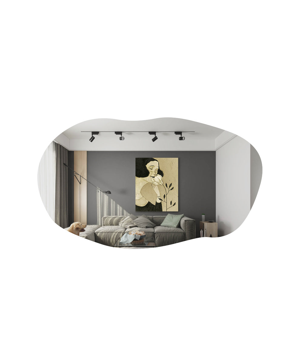 Asymmetrischer Wandspiegel - Spiegel Mit Unregelmäßiger Form 52cm x 89cm