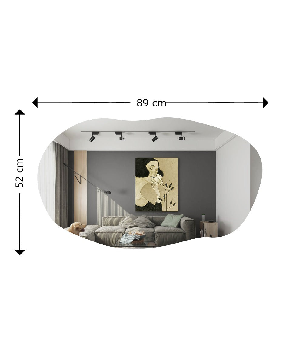 Asymmetrischer Wandspiegel - Spiegel Mit Unregelmäßiger Form 52cm x 89cm