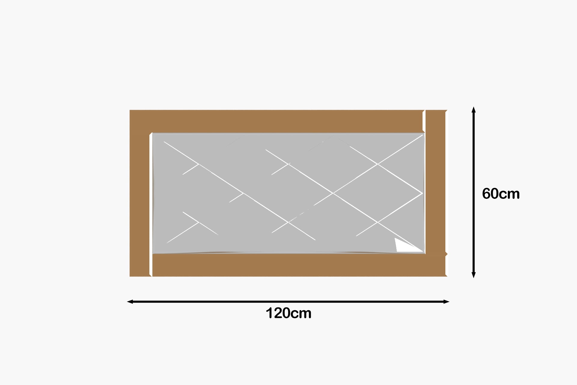 Wandspiegel Luna Bronze Rahmen Raute 120x60x2 cm