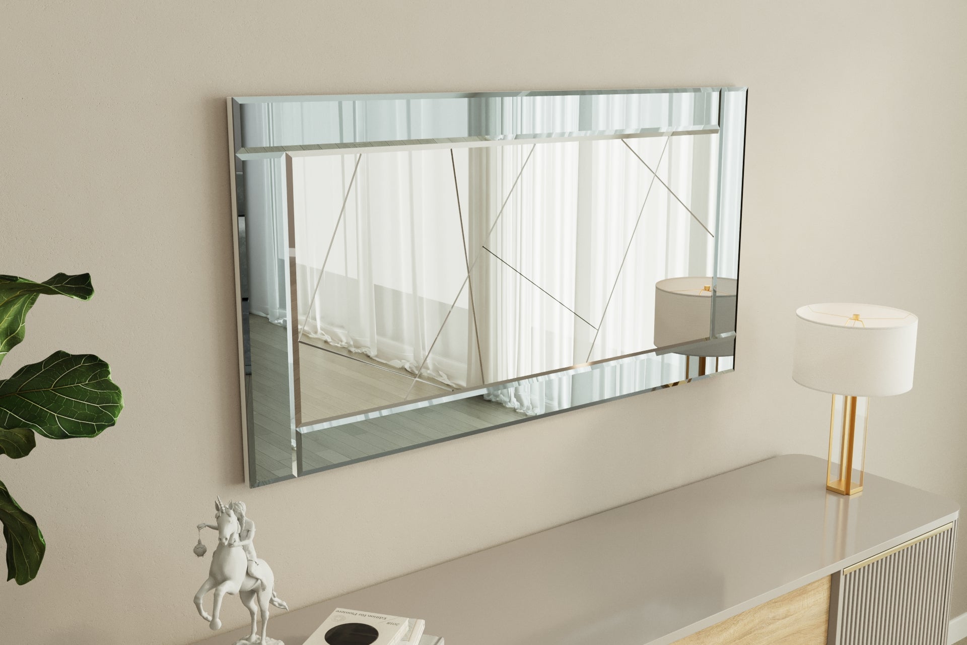 Spiegel Luna Grau Rahmen Asm 60x120cm