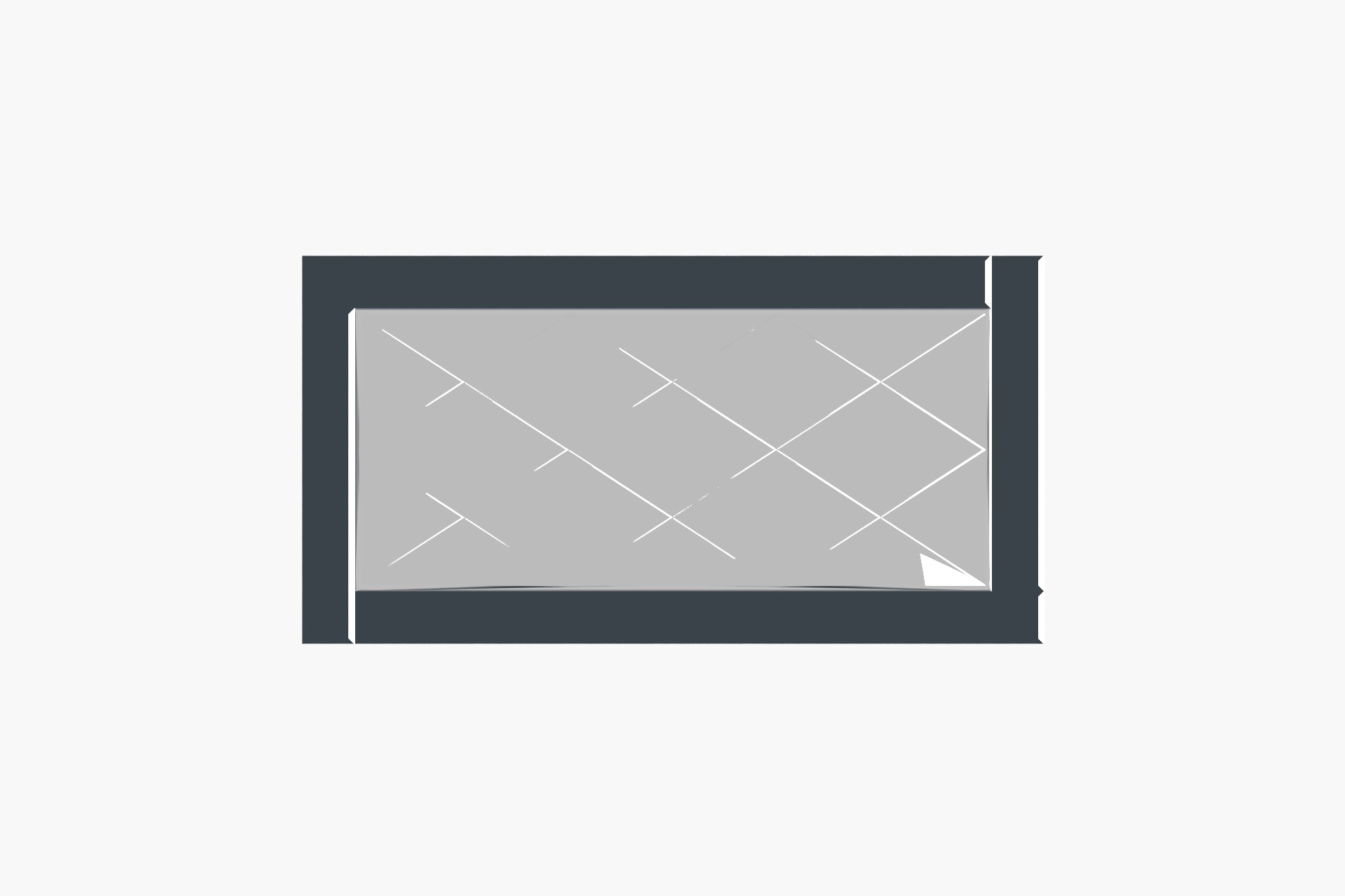 Wandspiegel Luna Grau Rahmen Raute 120x60x2 cm