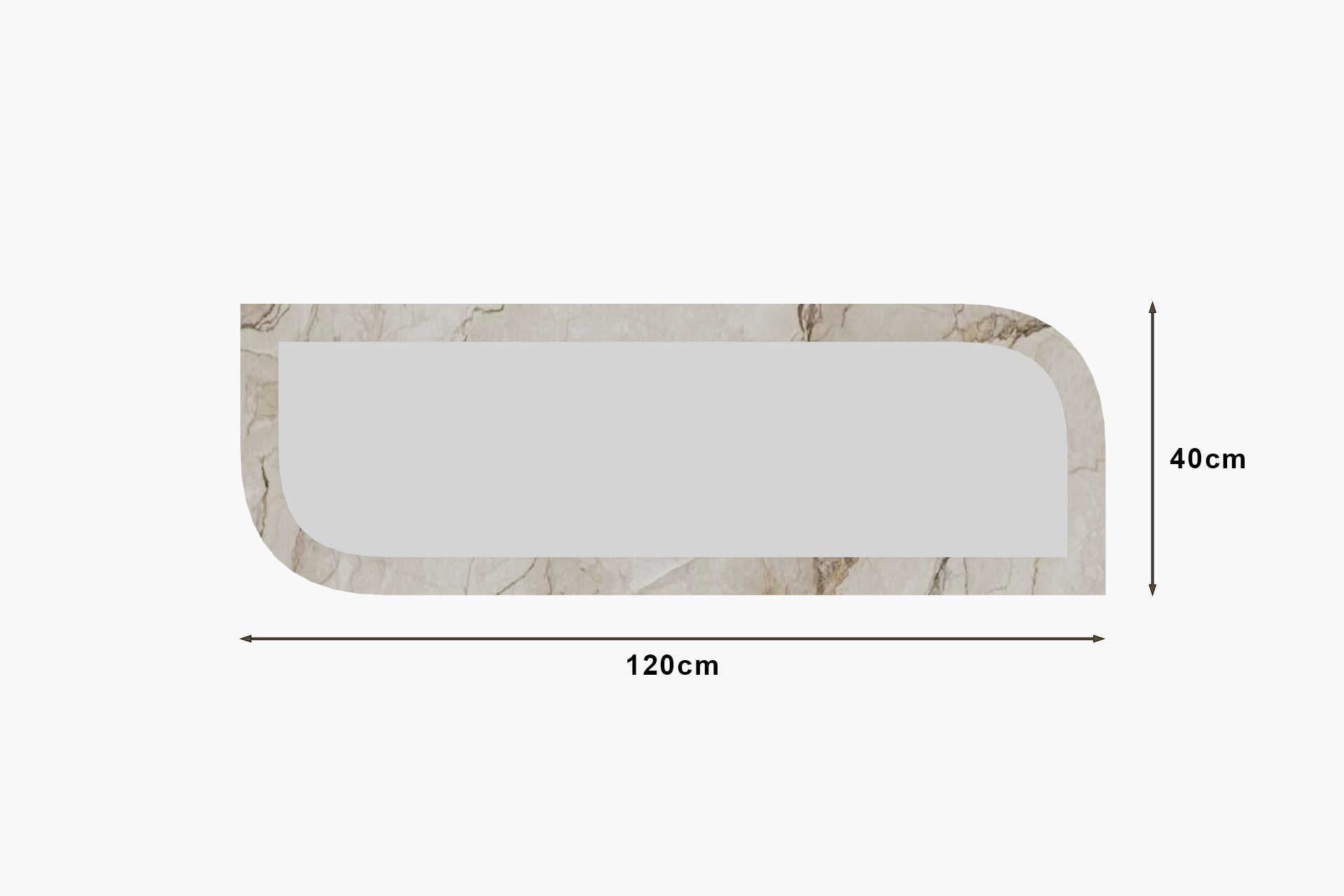 Wandspiegel Radiance Granit Optik 40x120x2 cm