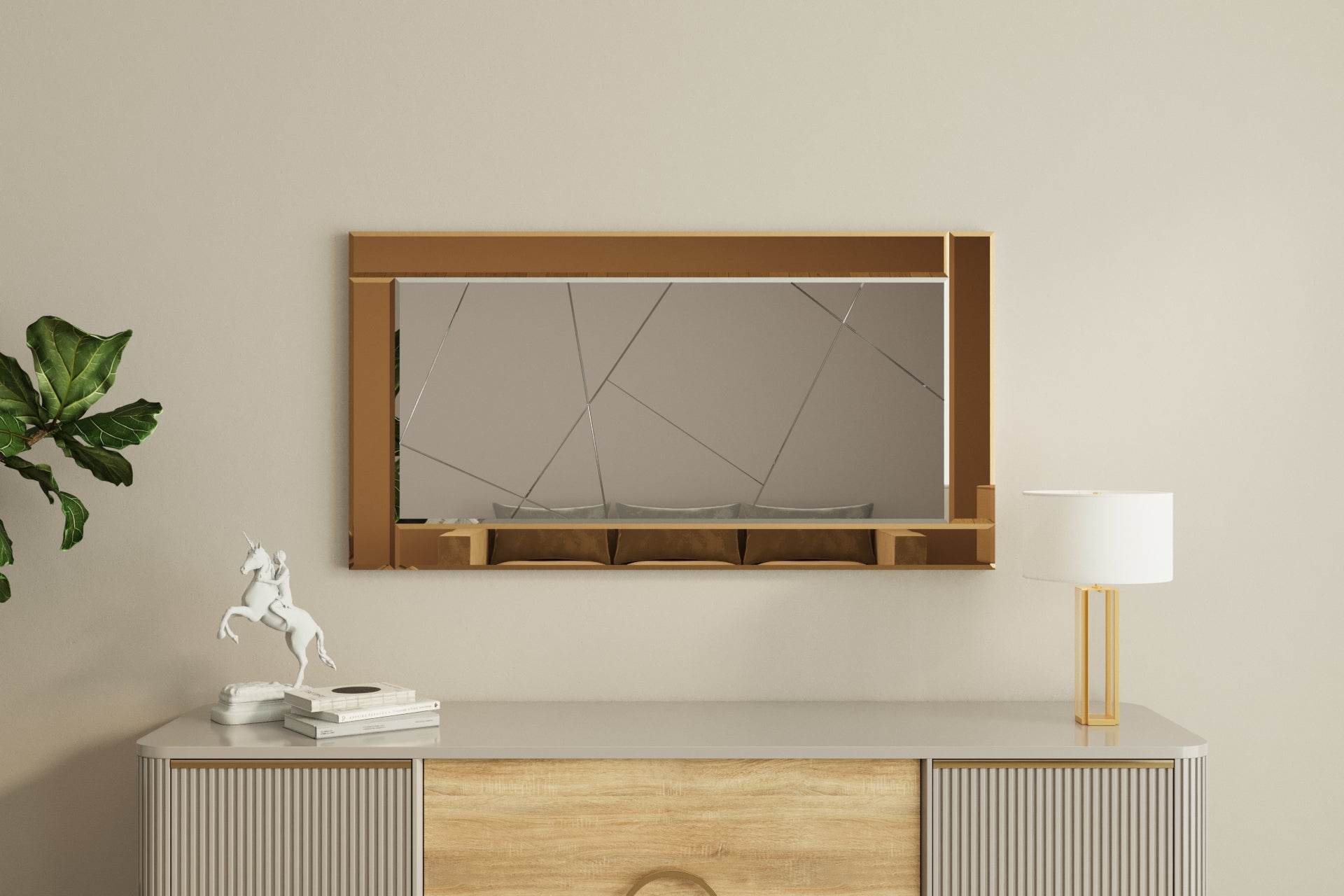 Wandspiegel Luna Bronze Rahmen 120x60x2 cm
