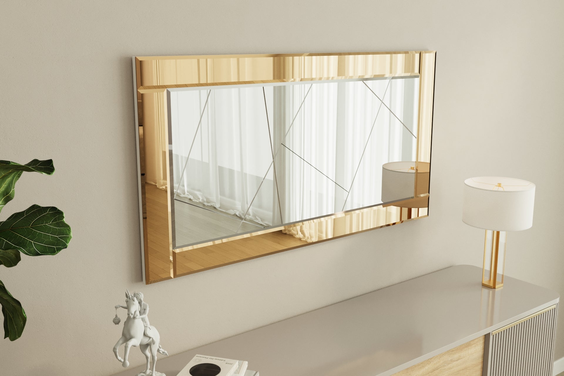 Wandspiegel Luna Bronze Rahmen 120x60x2 cm