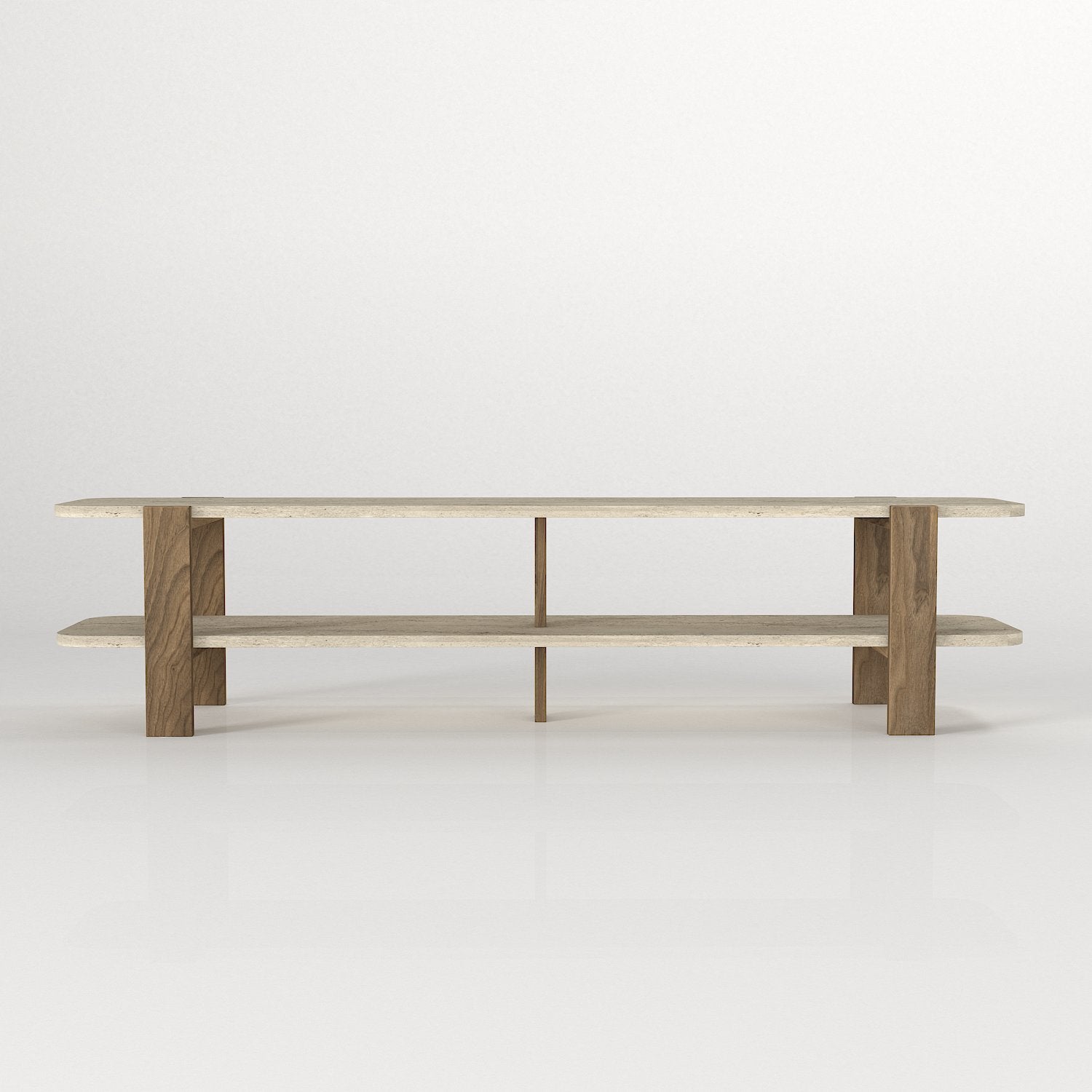 TV Lowboard Glam Granit Optik Travertin Braun