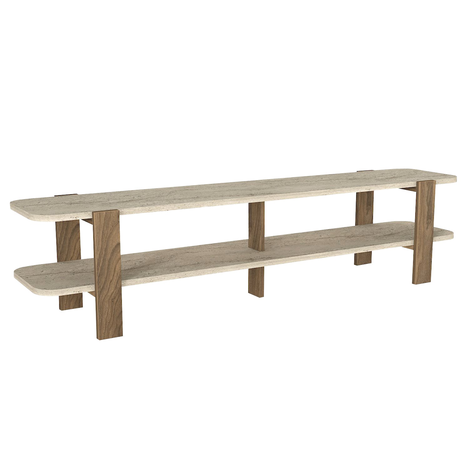 TV Lowboard Glam Granit Optik Travertin Braun