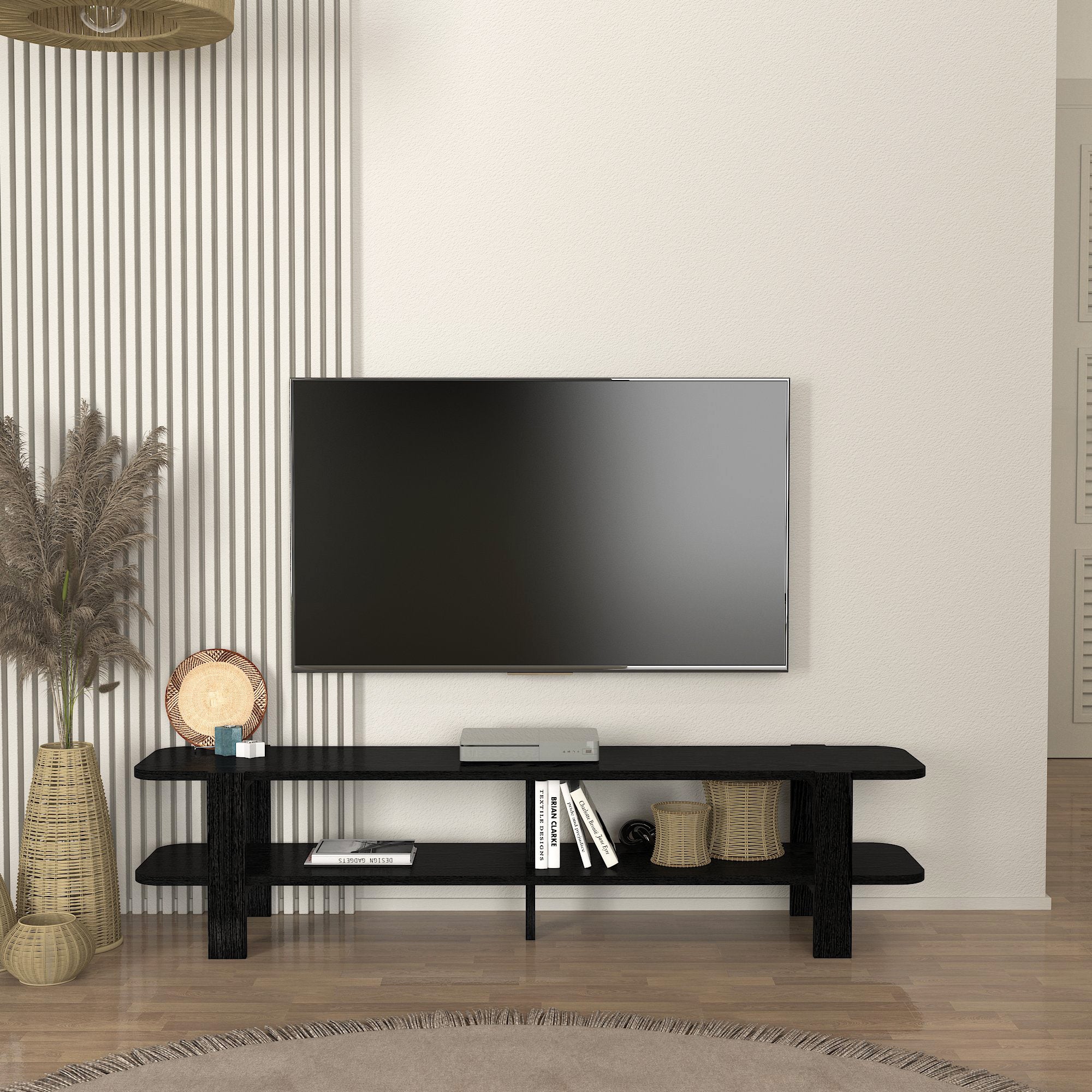 TV Lowboard Glam Schwarz