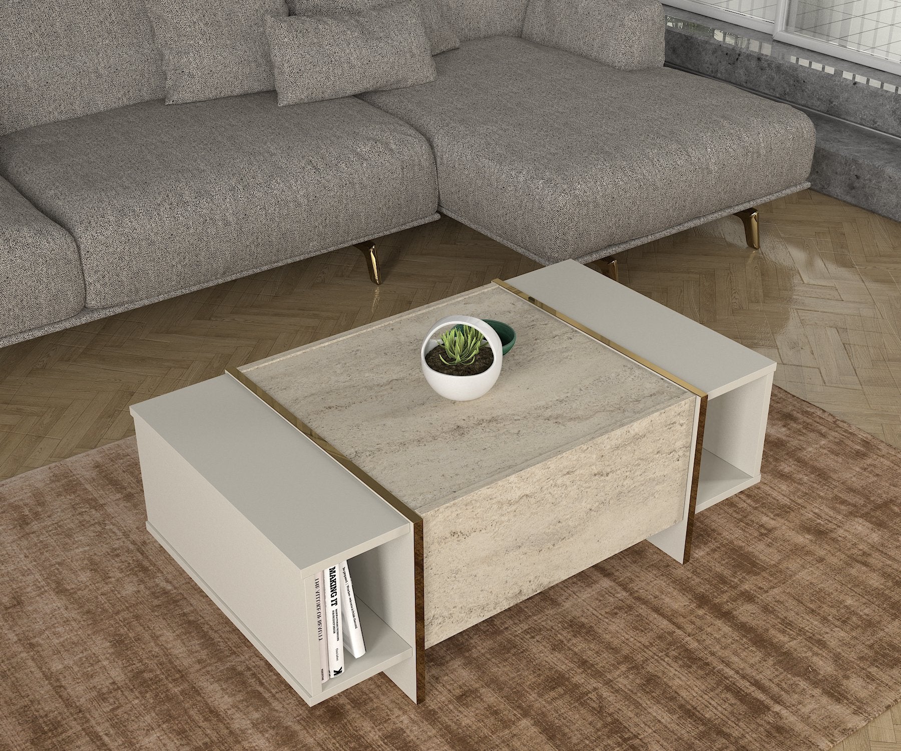 Couchtisch Veyron Beige Granit Optik