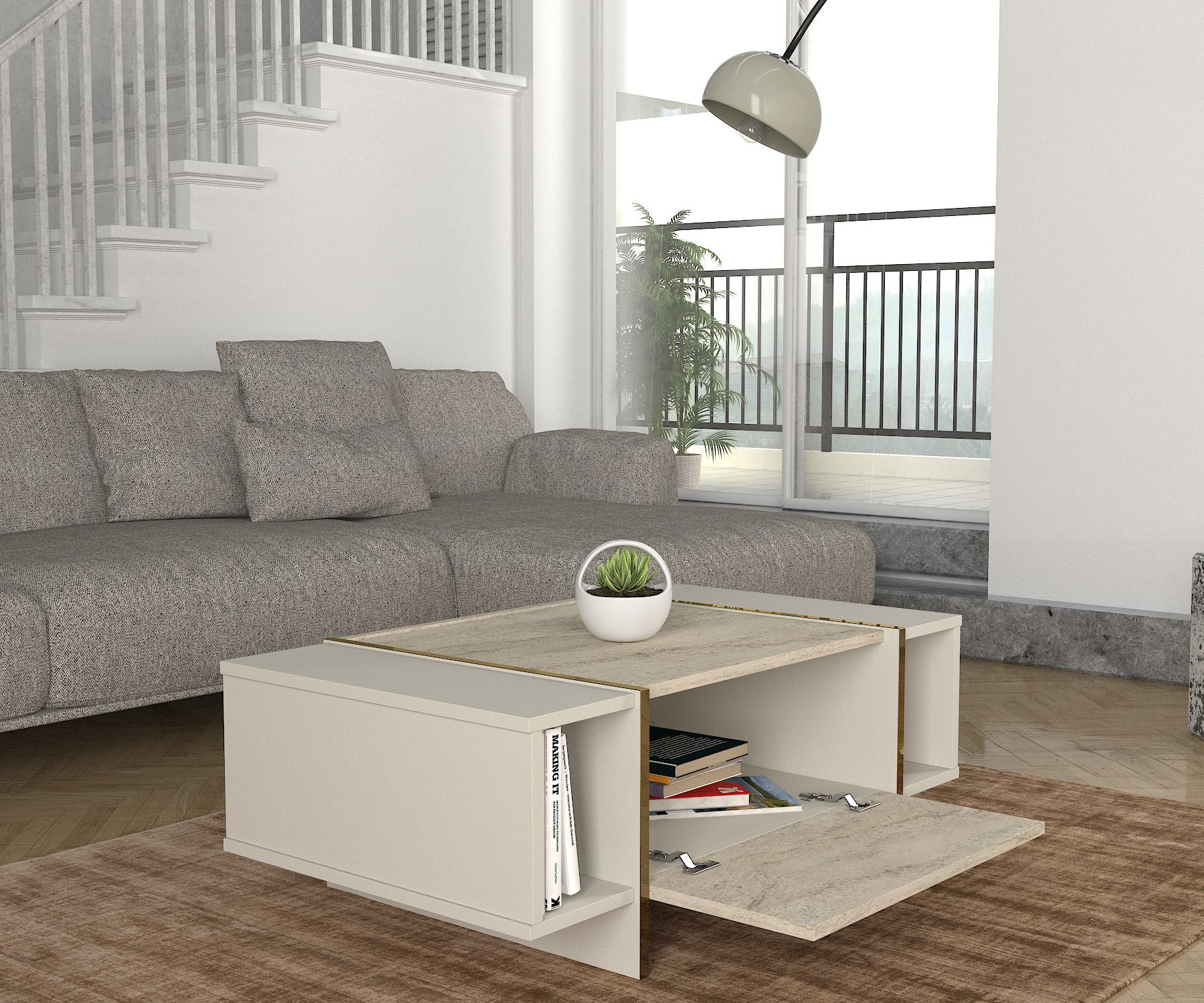Couchtisch Veyron Beige Granit Optik