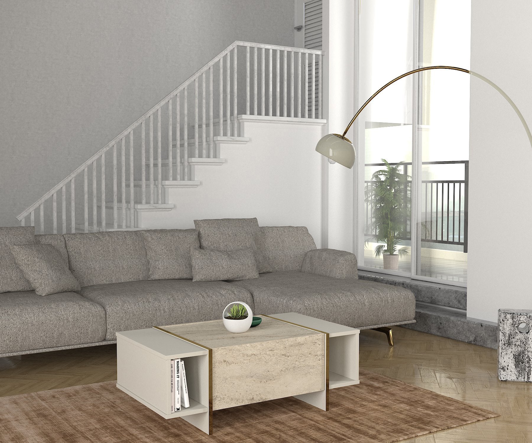 Couchtisch Veyron Beige Granit Optik
