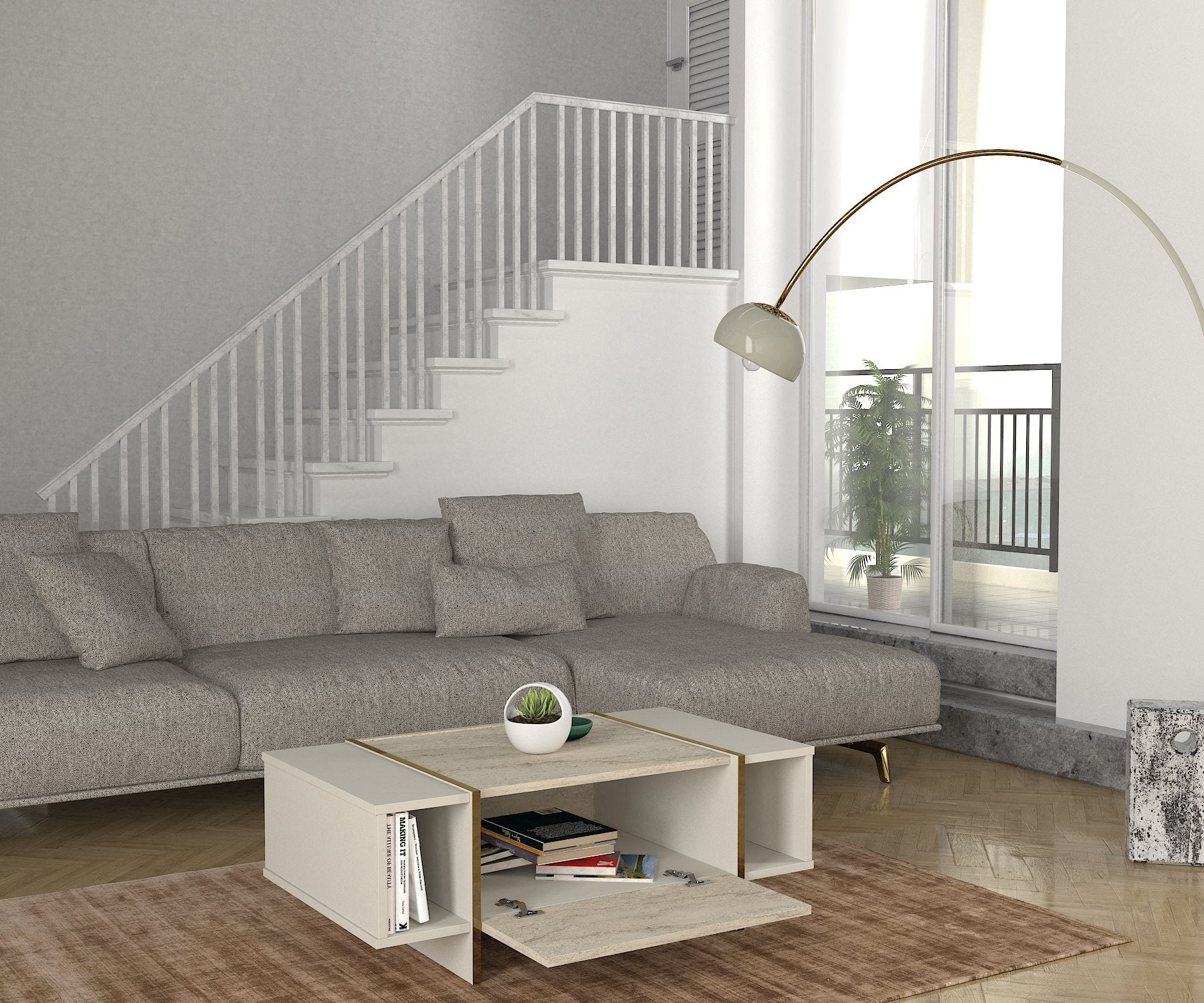 Couchtisch Veyron Beige Granit Optik