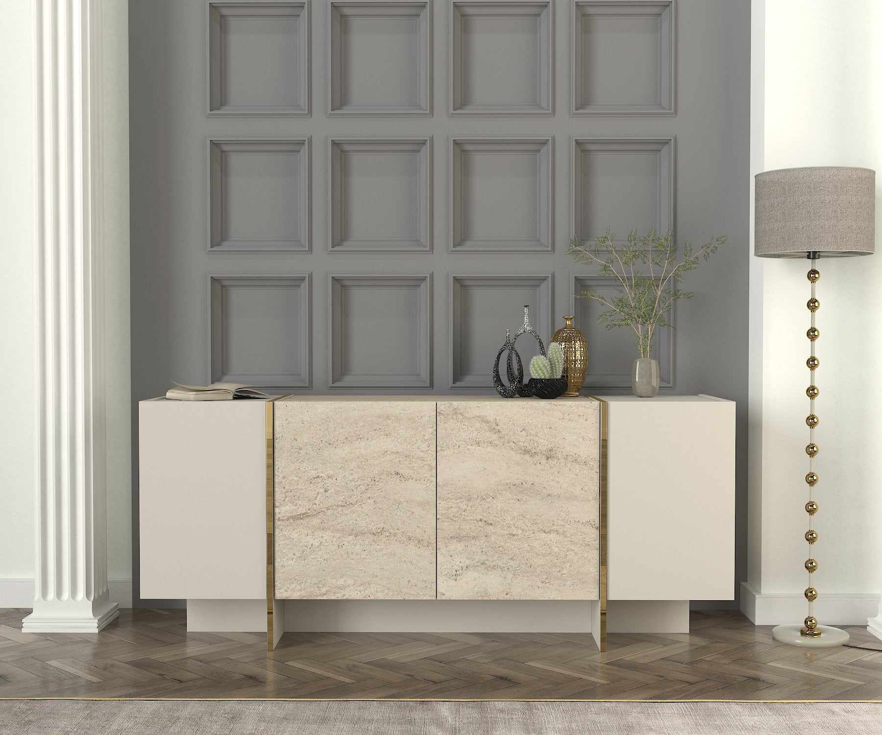Sideboard Veyron Beige Granit Optik