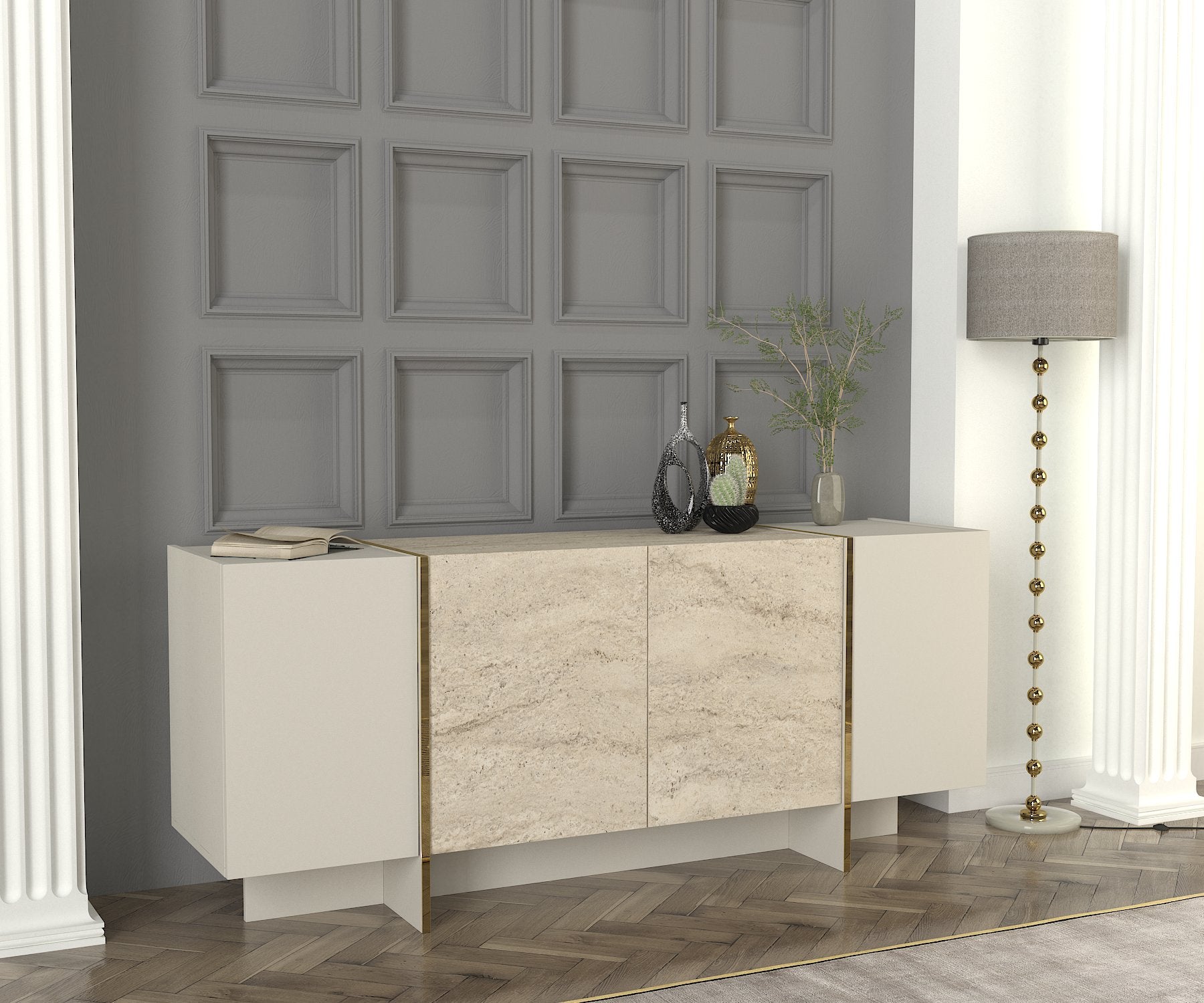 Sideboard Veyron Beige Granit Optik