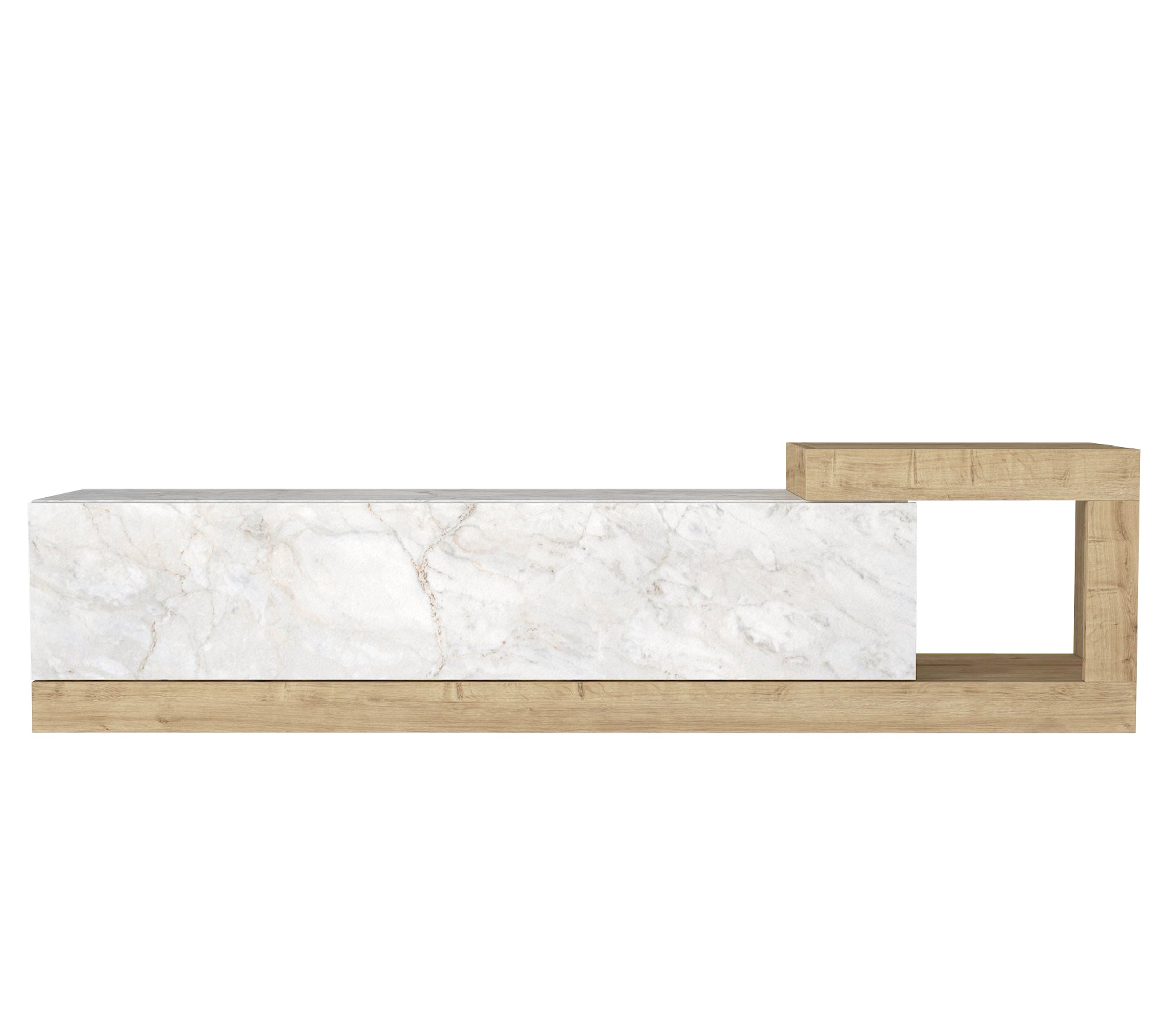 TV Lowboard Bliss Wieß Marmor Optik-Safir