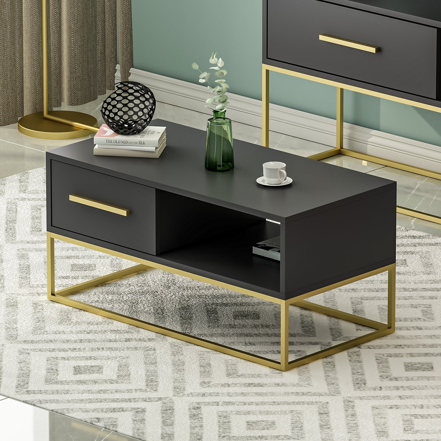 Couchtisch Mira Anthrazit Gold 9871