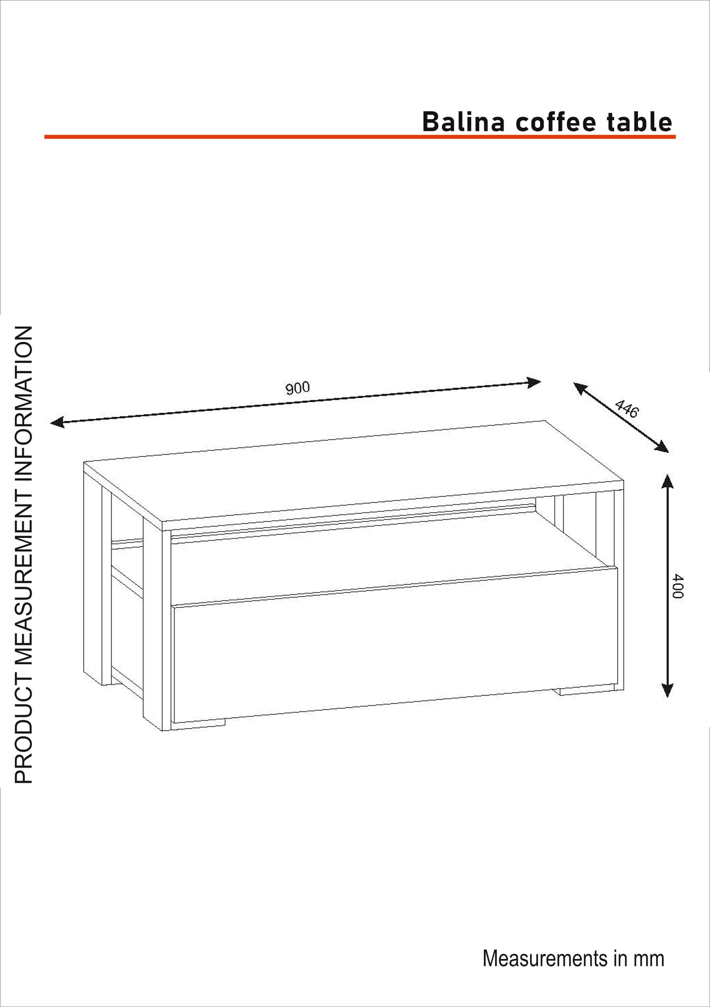 Couchtisch Balina Weiß Walnuss