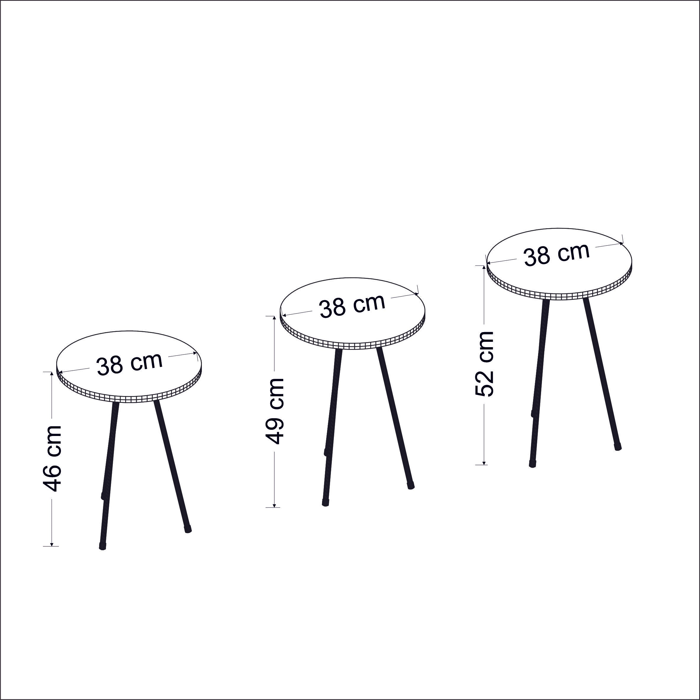 Beistelltisch 3 er Set Marmoroptik Schwarz 21796177