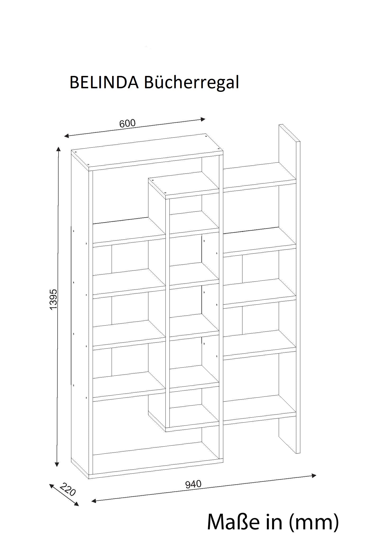 Bücherregal Belinda Weiß Cordoba
