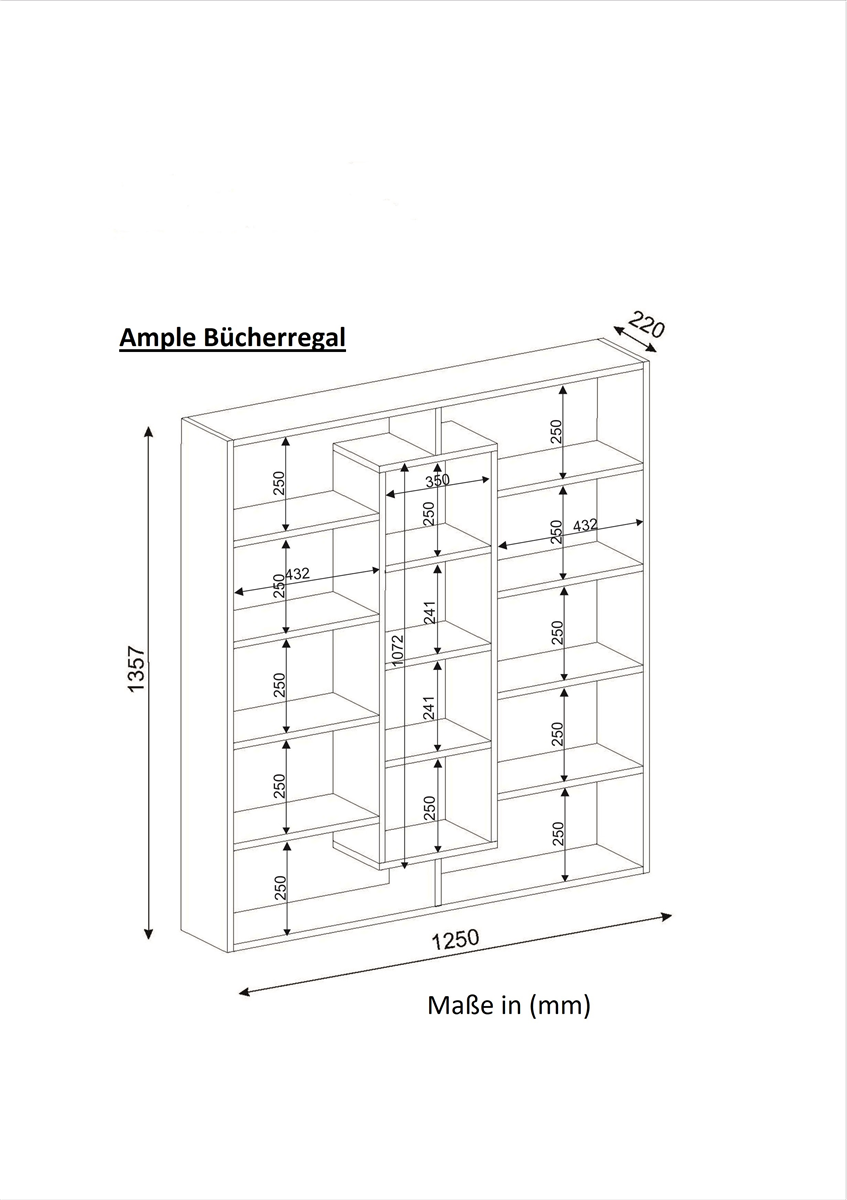 Bücherregal Ample Walnuss