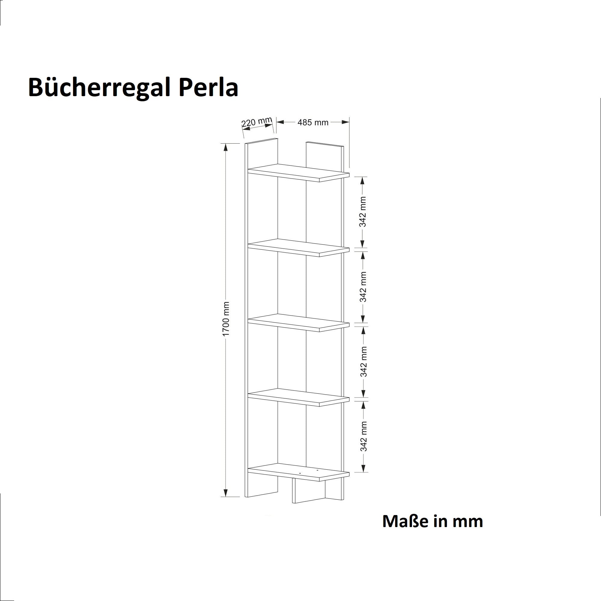 Bücherregal Perla Weiß