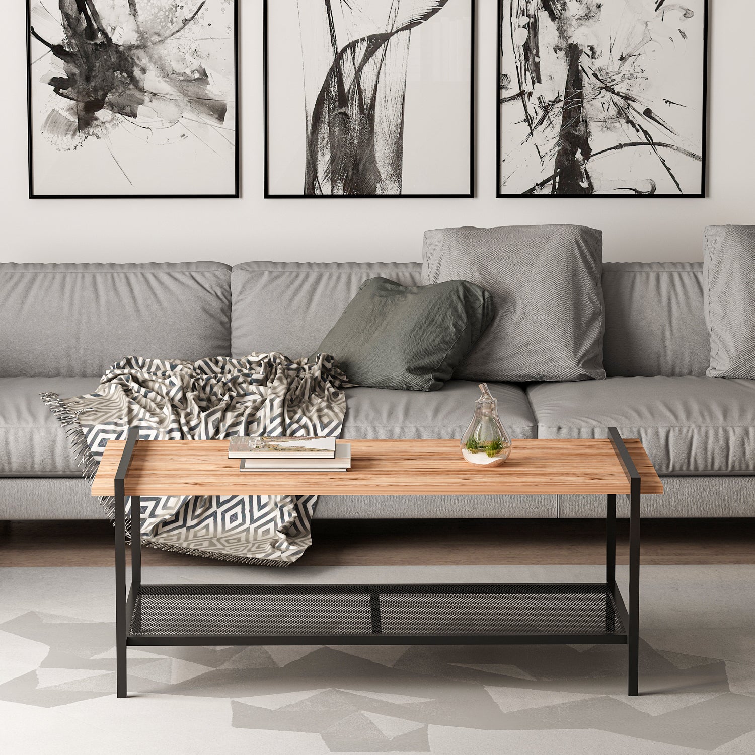 Couchtisch Lara mit Metallfüße Atlantic Walnuss 9109