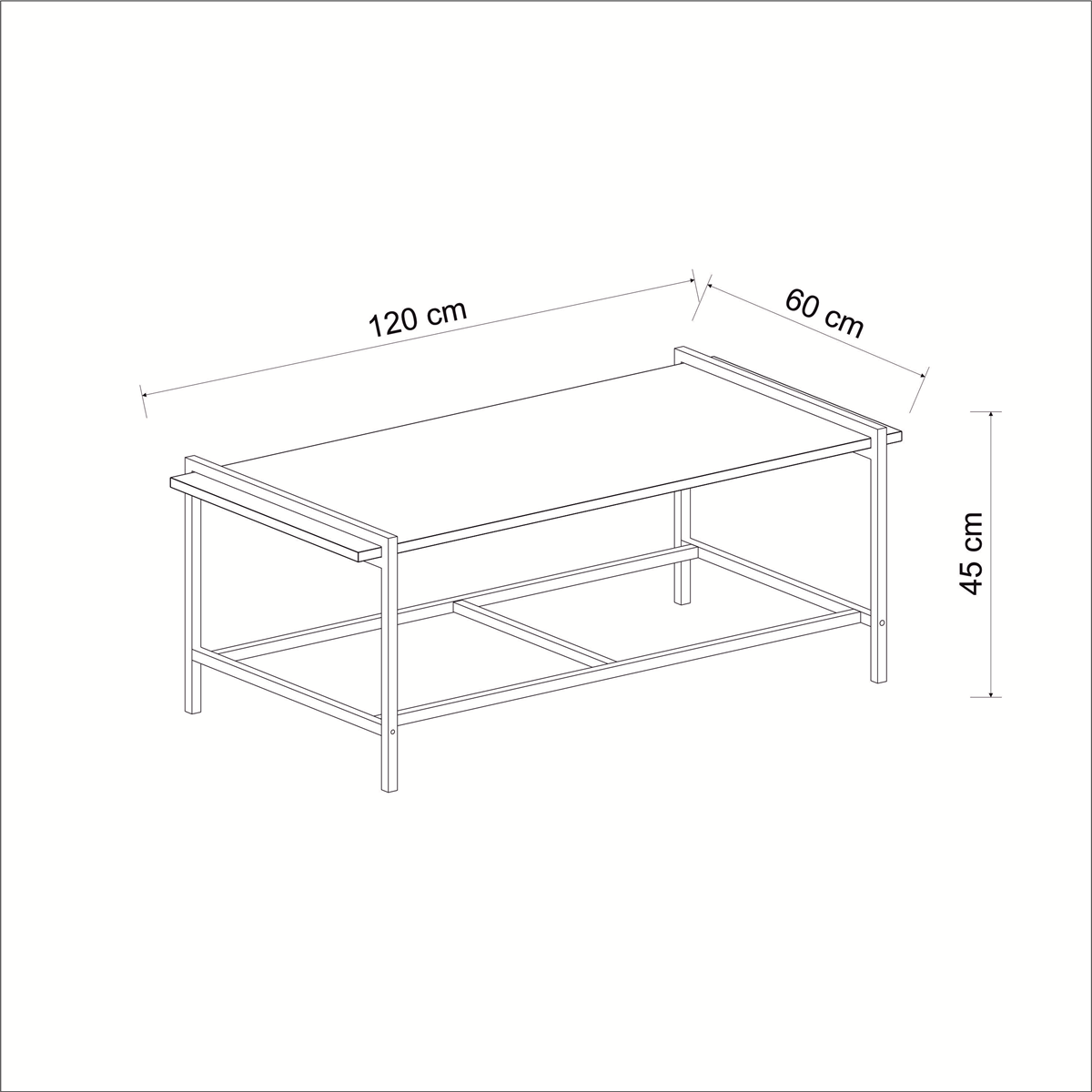 Couchtisch Lara mit Metallfüße Atlantic Walnuss 9109