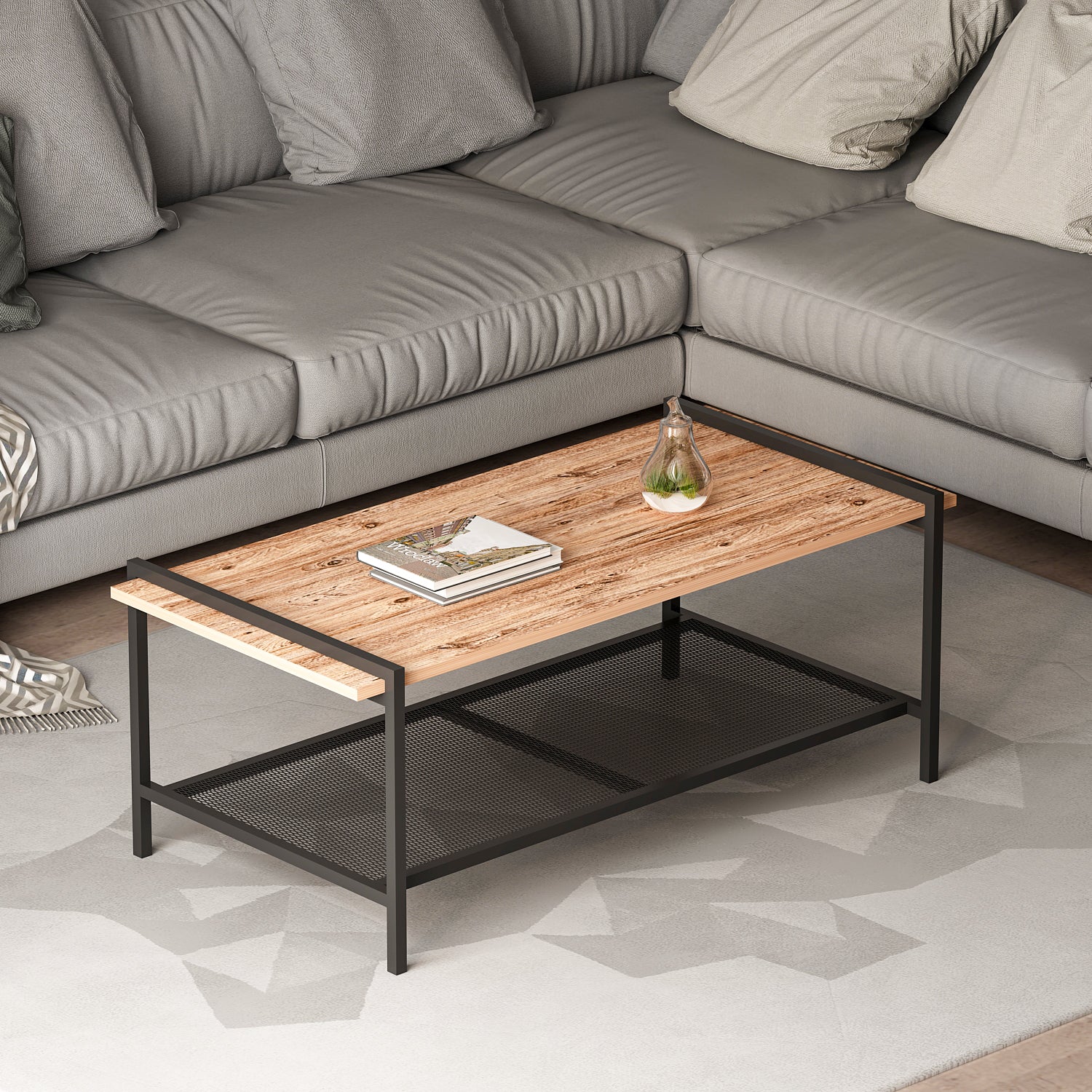 Couchtisch Lara mit Metallfüße Atlantic Walnuss 9109