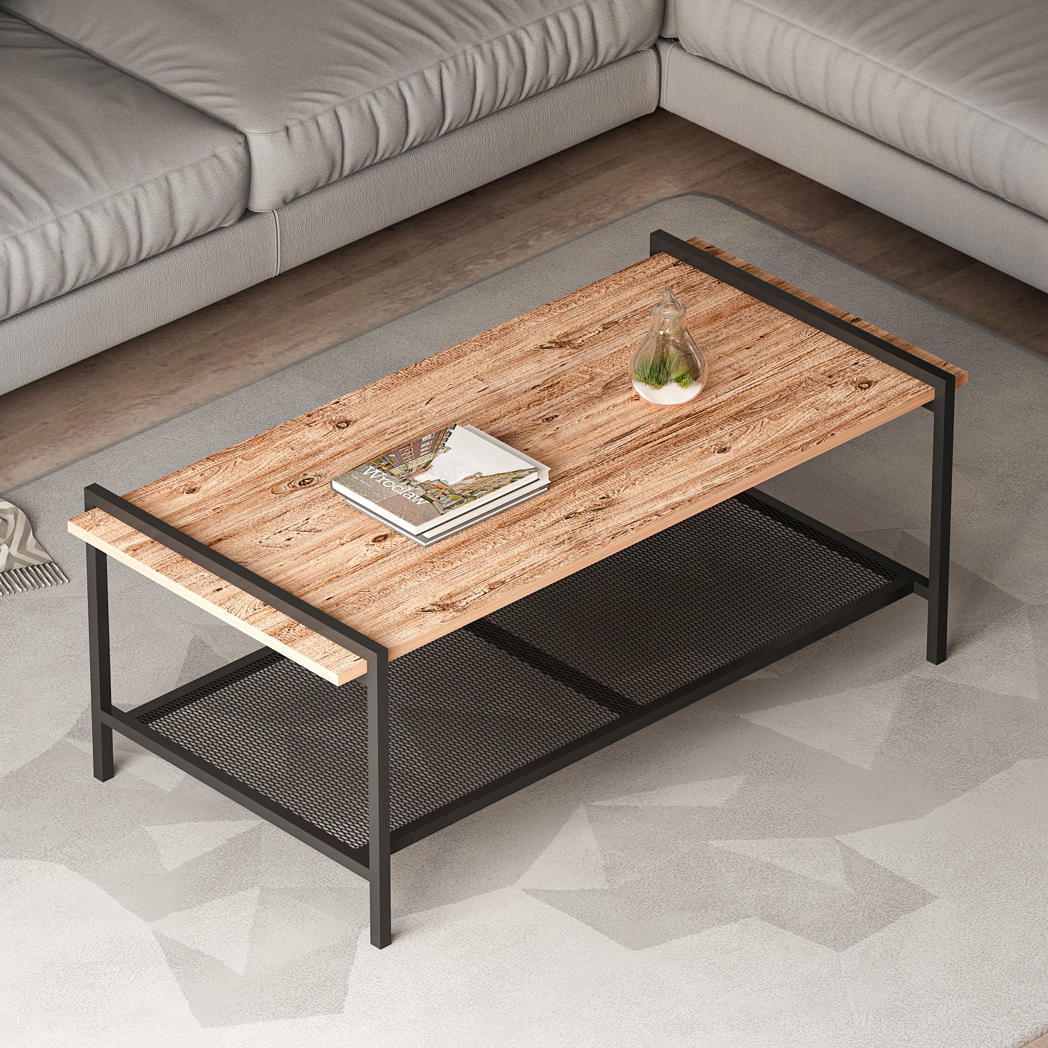 Couchtisch Lara mit Metallfüße Atlantic Walnuss 9109