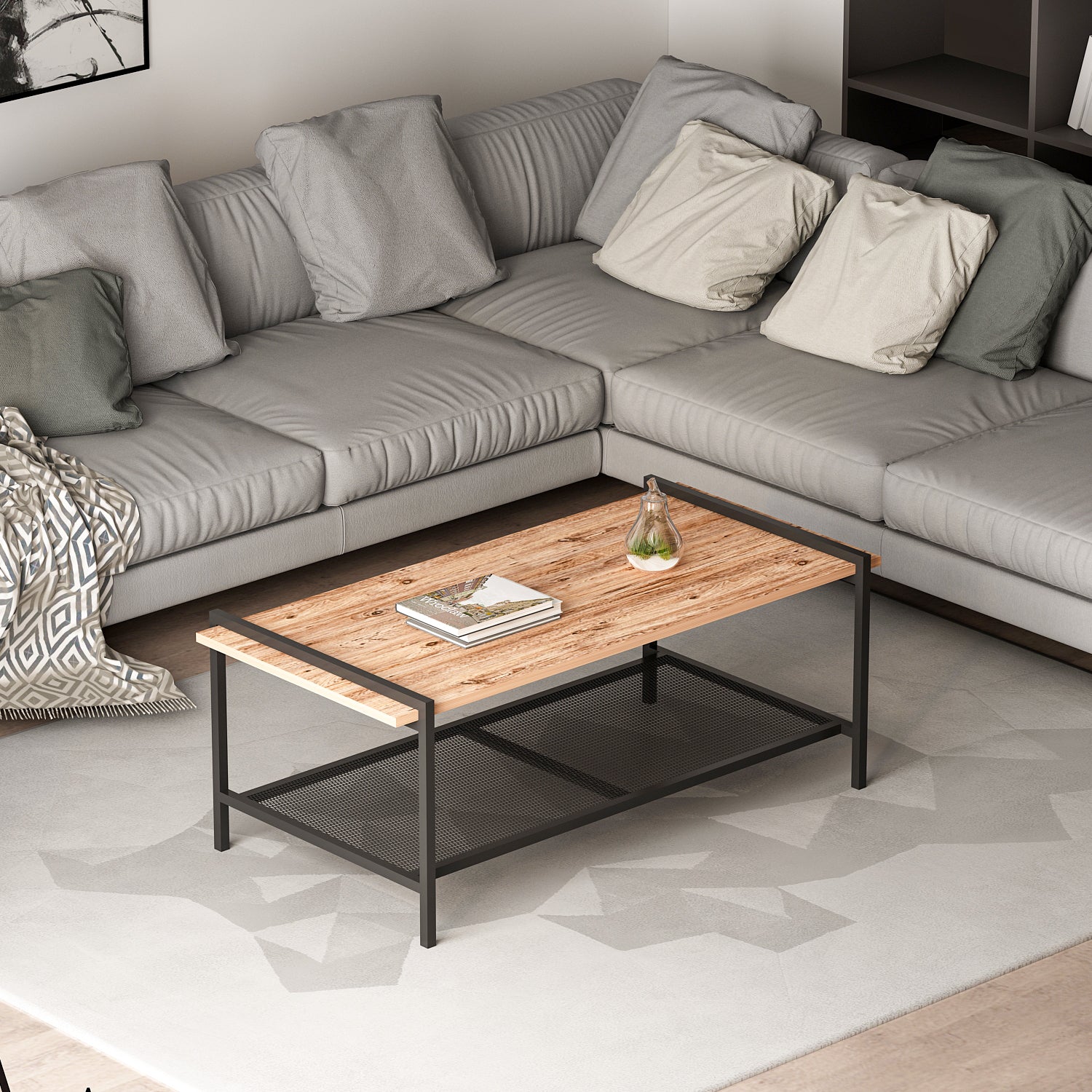 Couchtisch Lara mit Metallfüße Atlantic Walnuss 9109