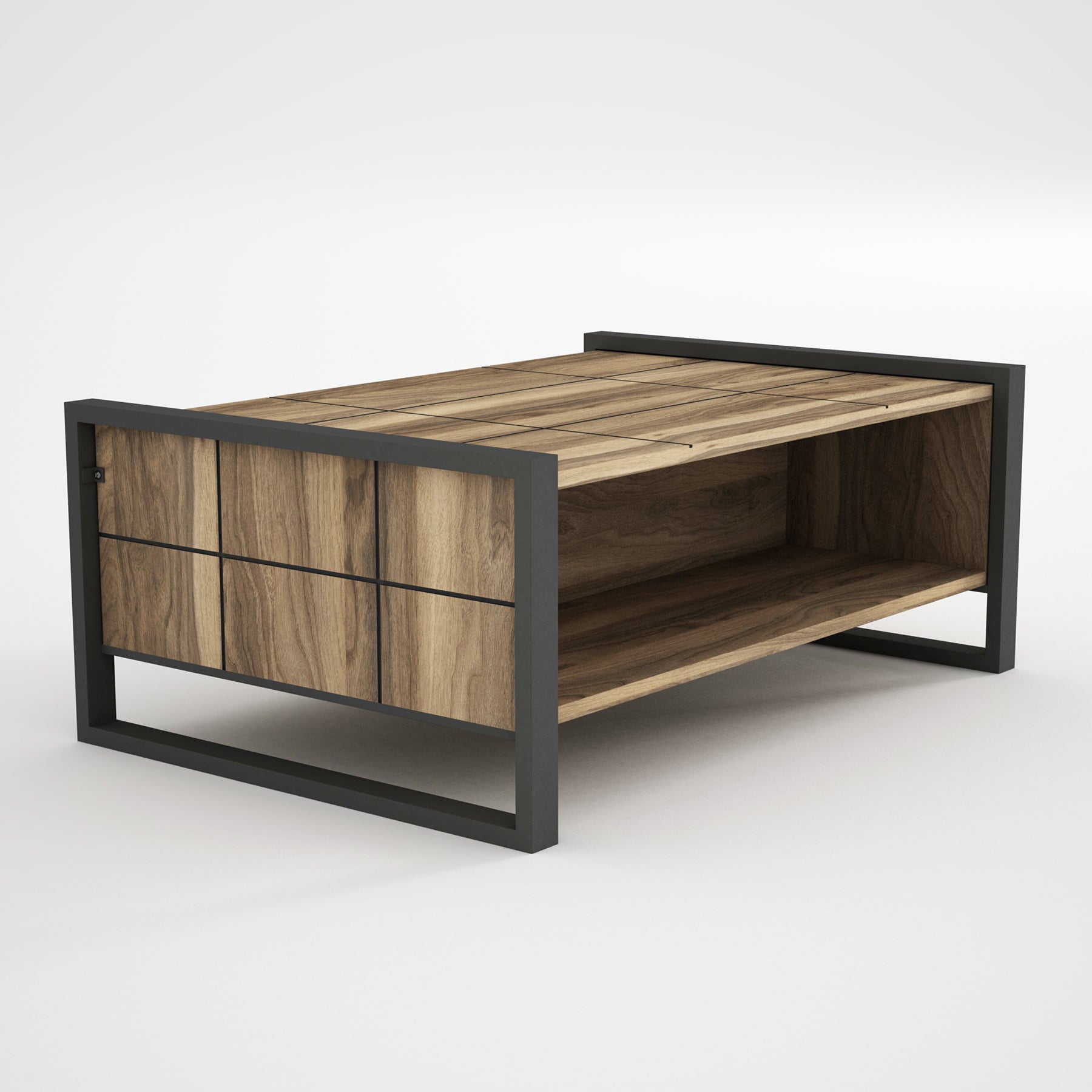 Couchtisch Lost mit Metallfüßen Walnuss