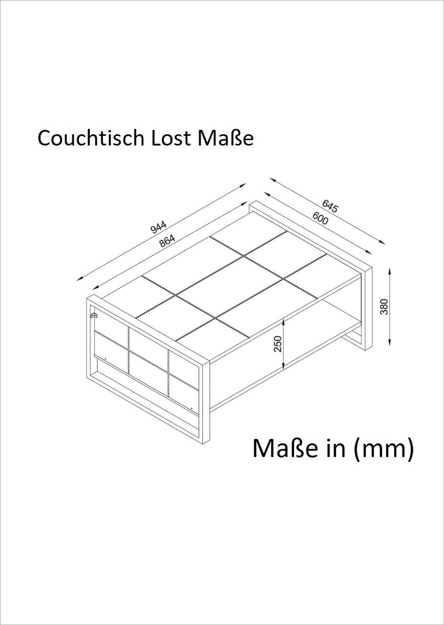 Couchtisch Lost mit Metallfüßen Walnuss