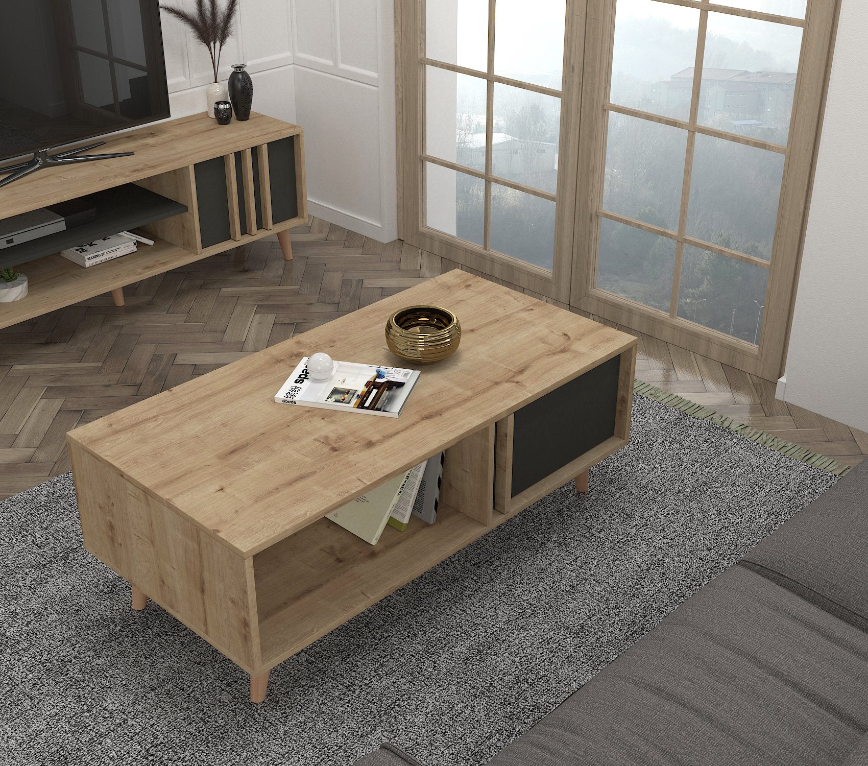 Couchtisch Malmo Saphir Anthrazit